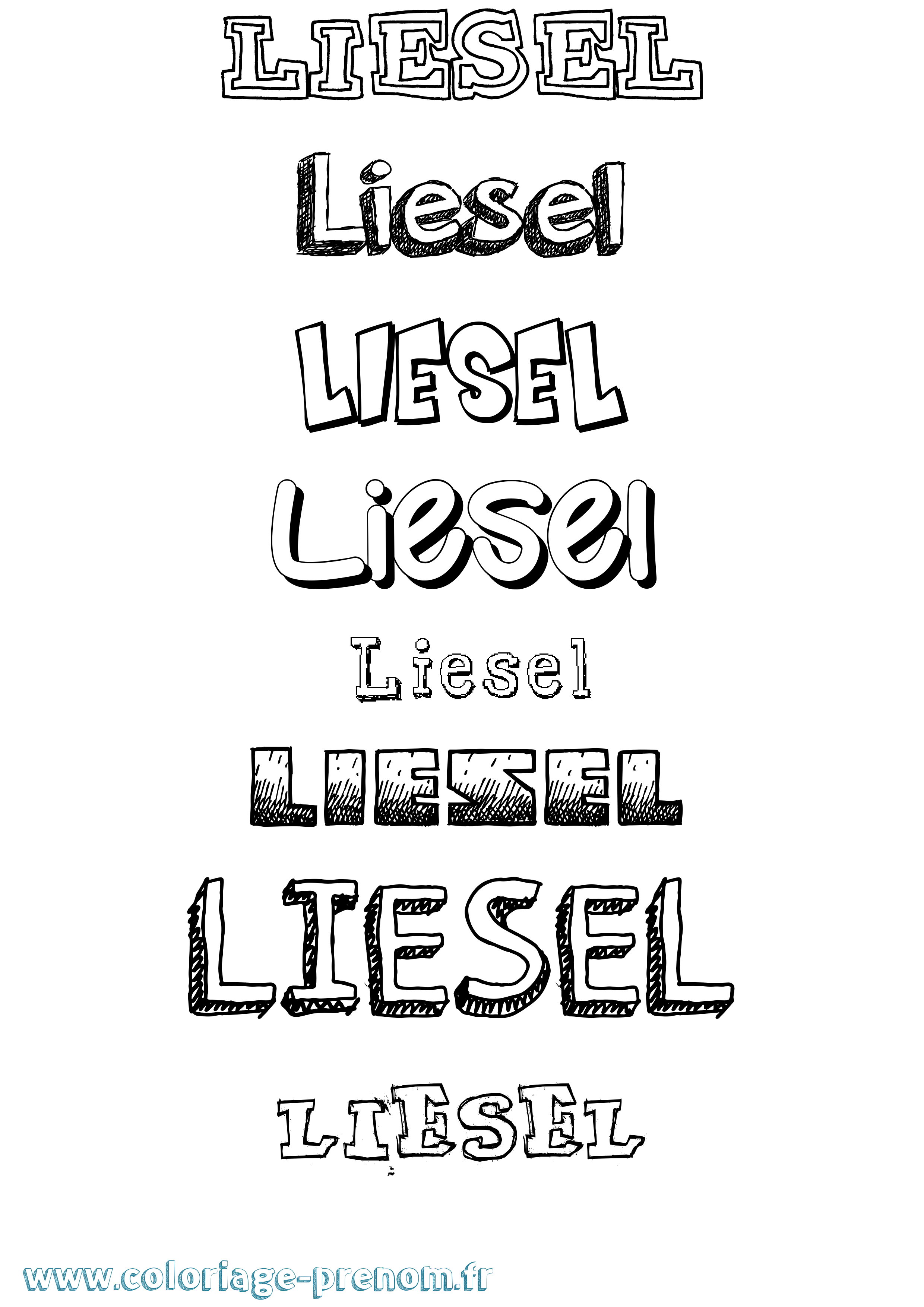 Coloriage Liesel Dessiné Coloriage prénom Liesel Dessiné