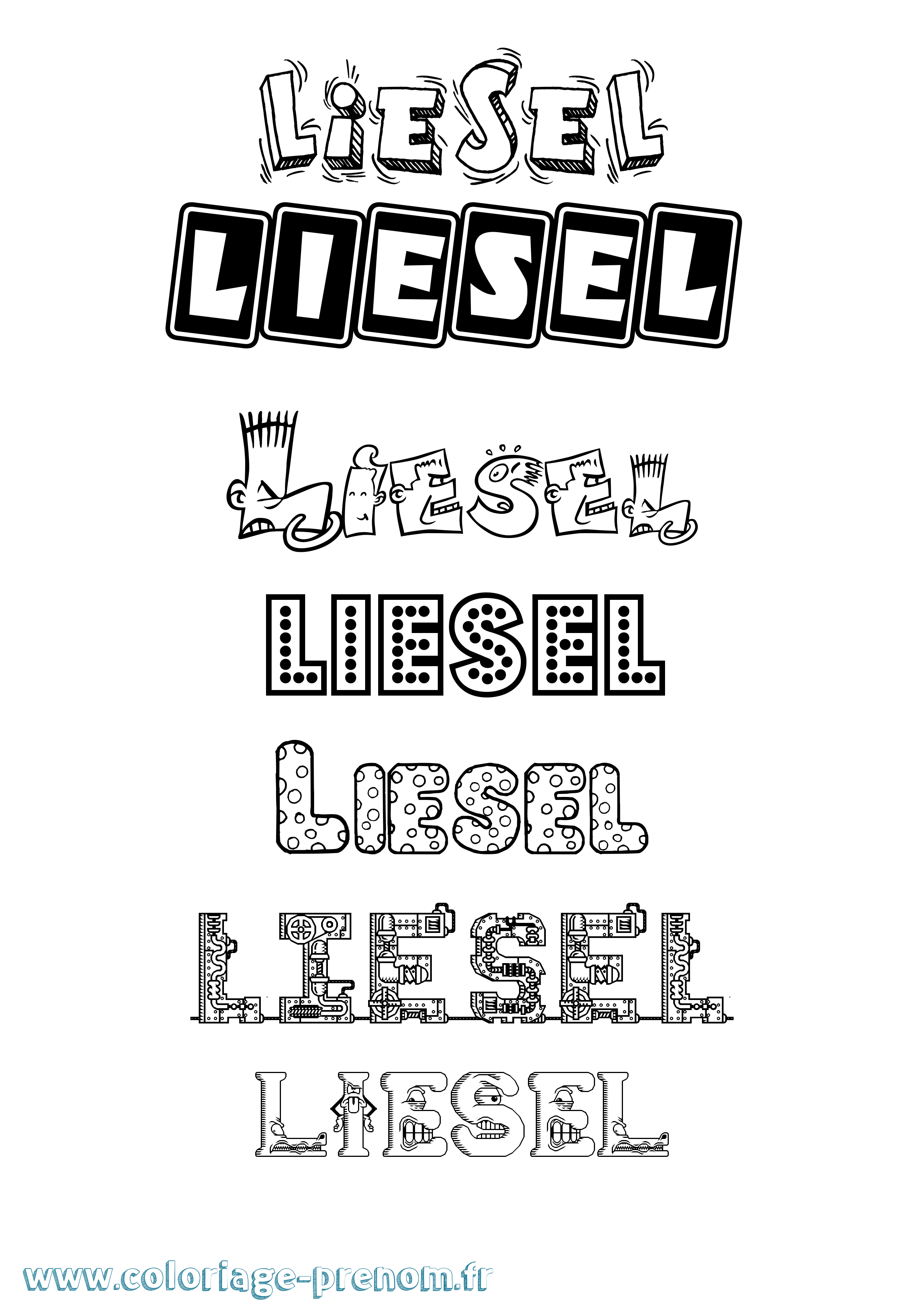 Coloriage Liesel Fun Coloriage prénom Liesel Fun