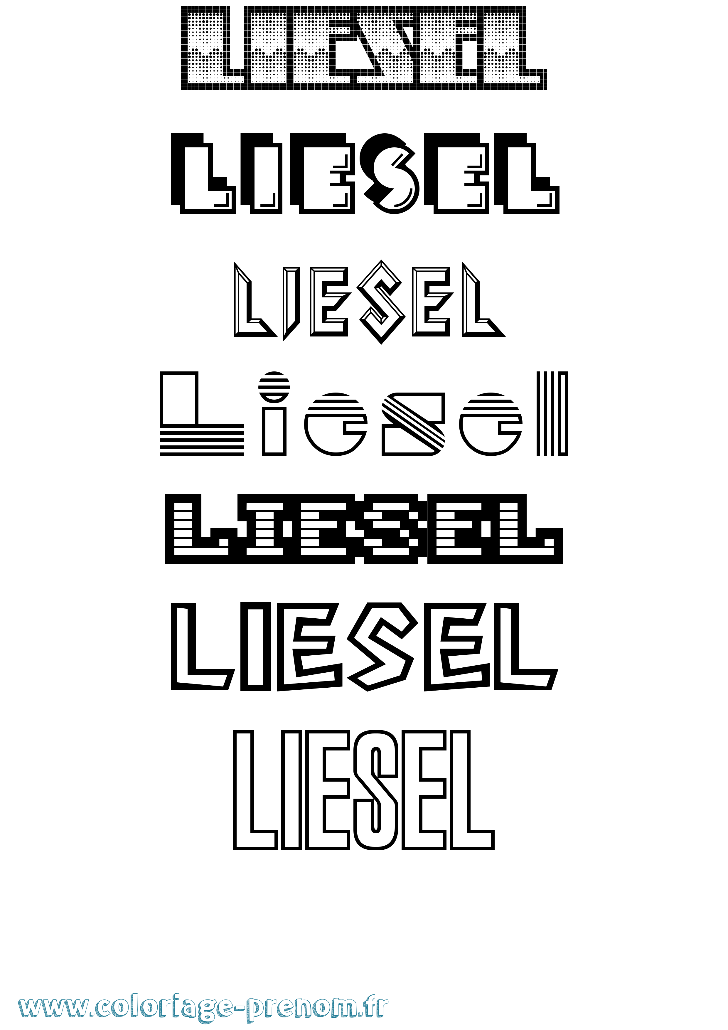 Coloriage Liesel Jeux Vidéos Coloriage prénom Liesel Jeux Vidéos