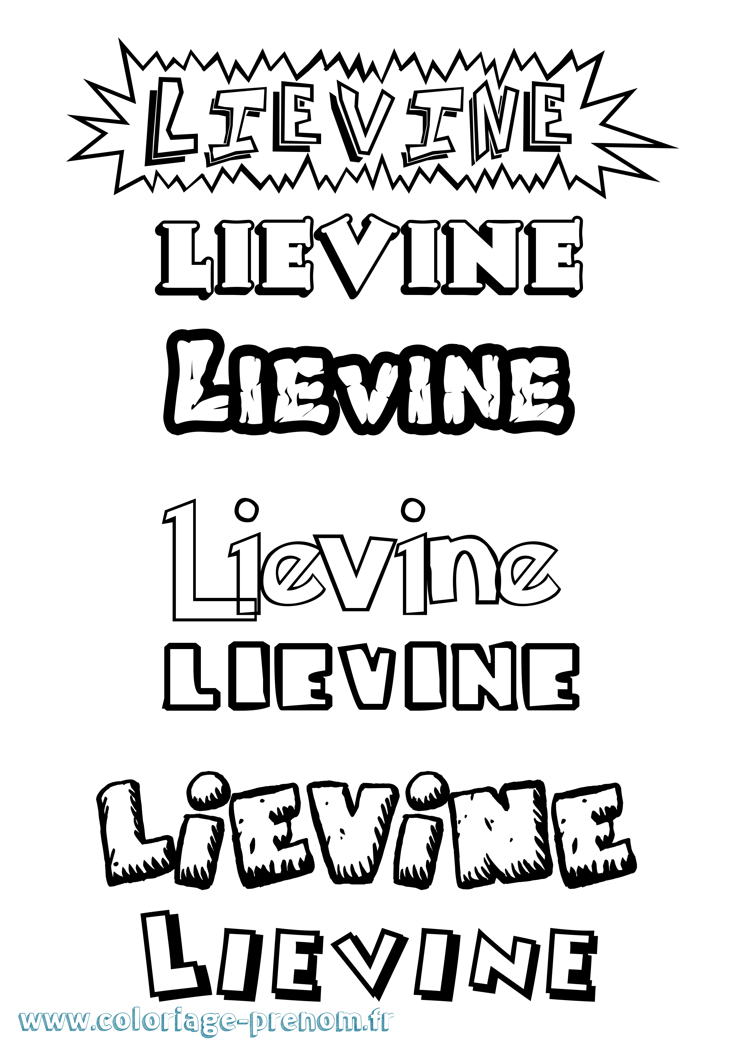 Coloriage Lievine Dessin Animé Coloriage prénom Lievine Dessin Animé