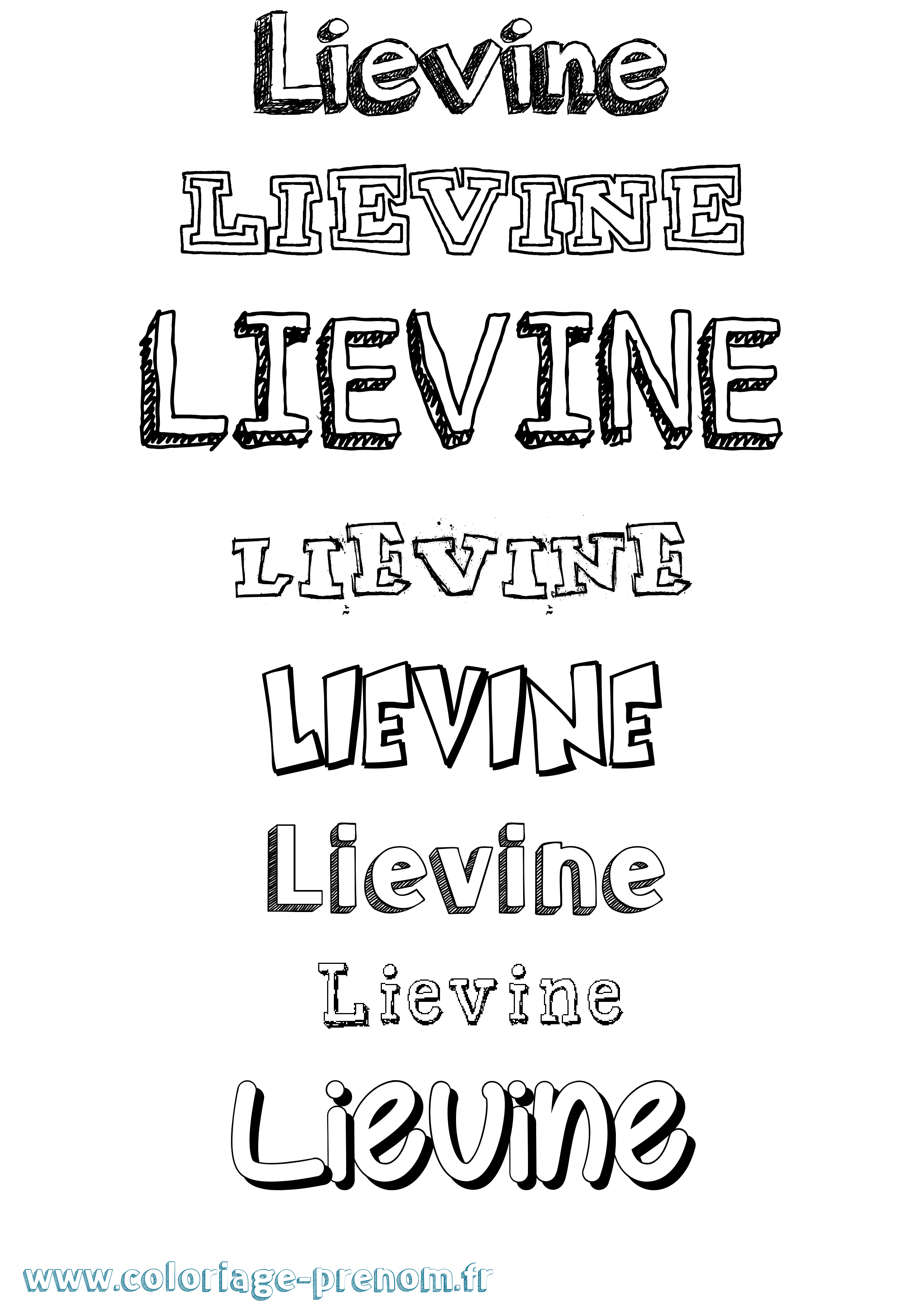 Coloriage Lievine Dessiné Coloriage prénom Lievine Dessiné