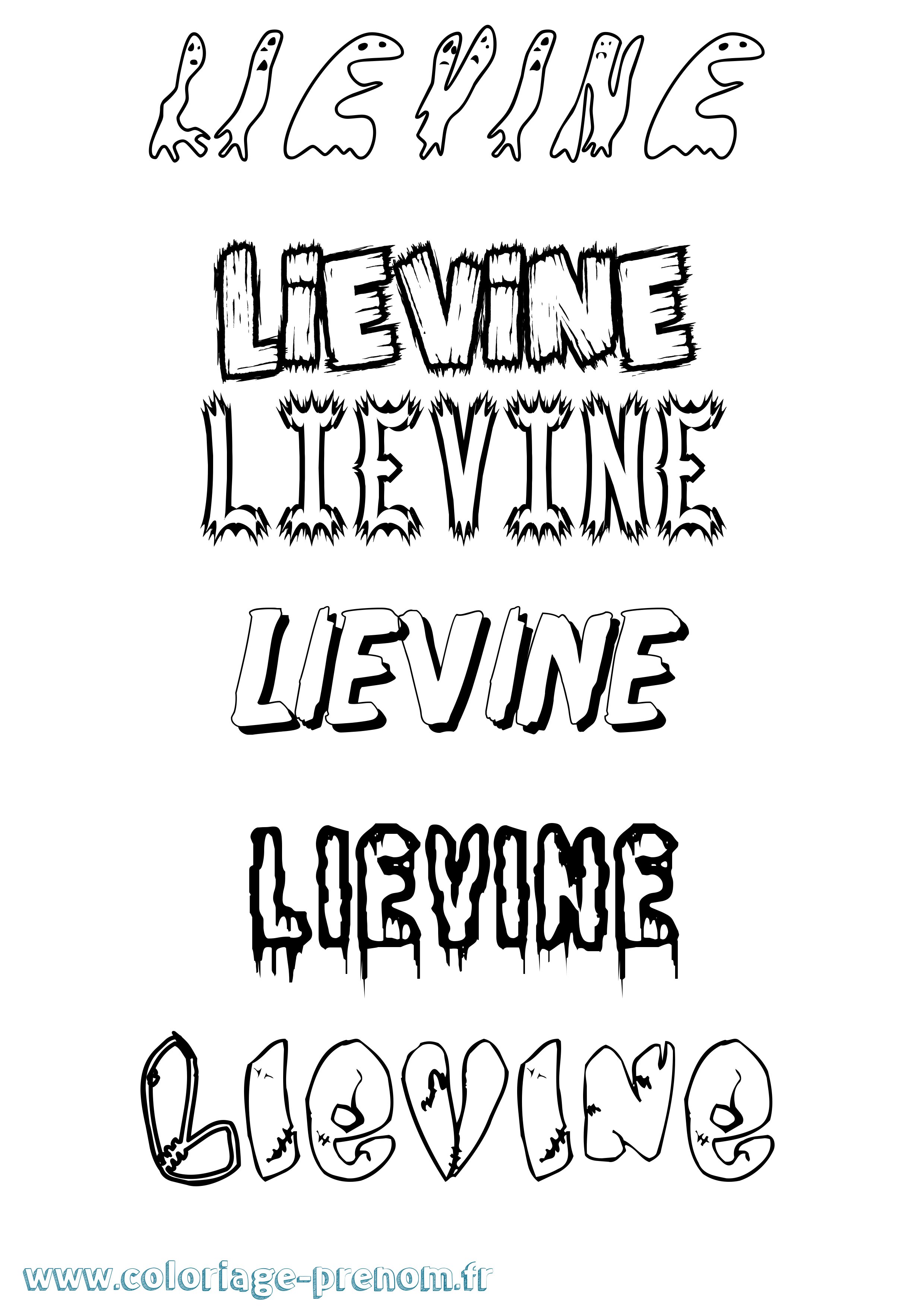 Coloriage Lievine Frisson Coloriage prénom Lievine Frisson