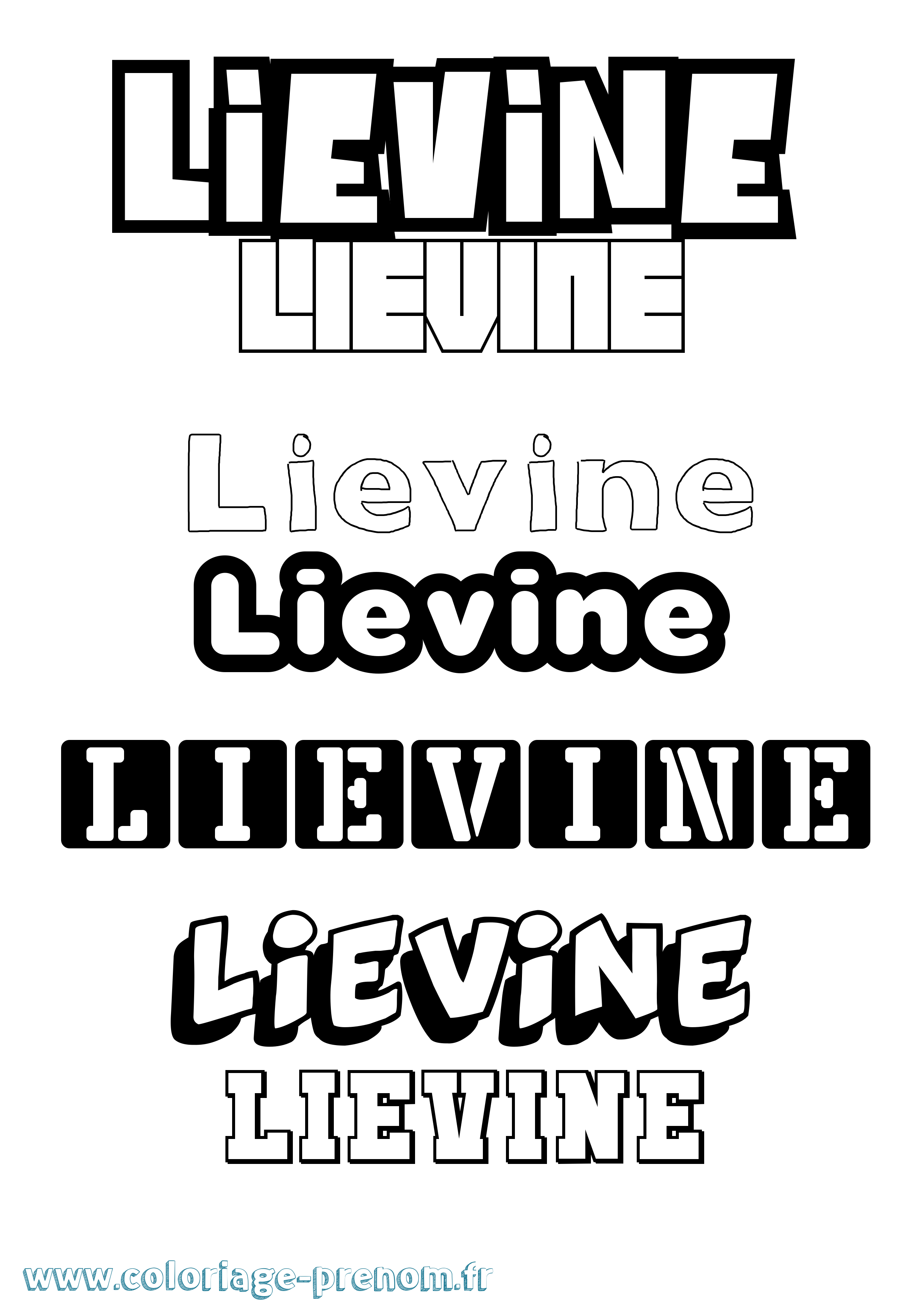 Coloriage Lievine Simple Coloriage prénom Lievine Simple