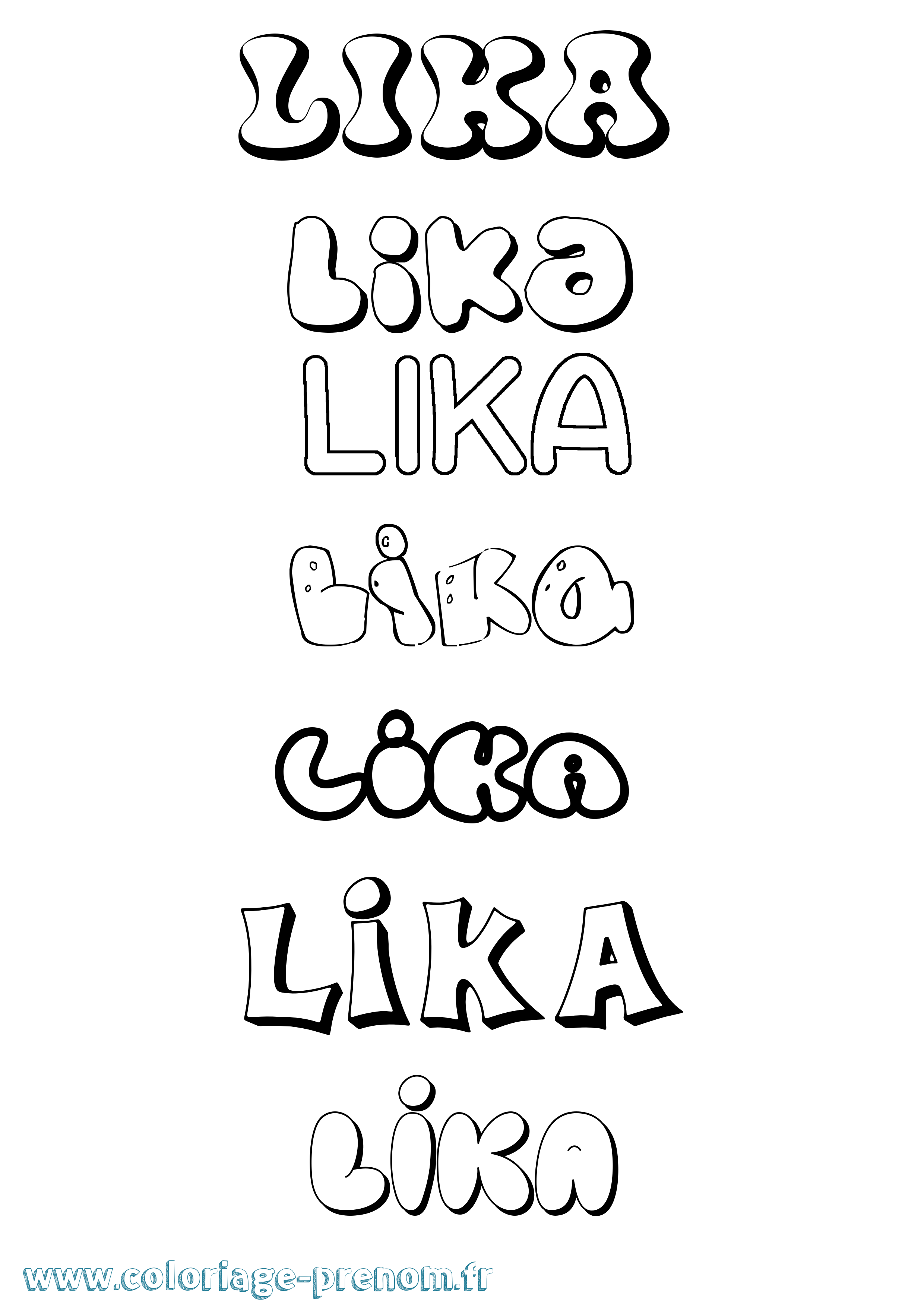 Coloriage Lika Bubble Coloriage prénom Lika Bubble