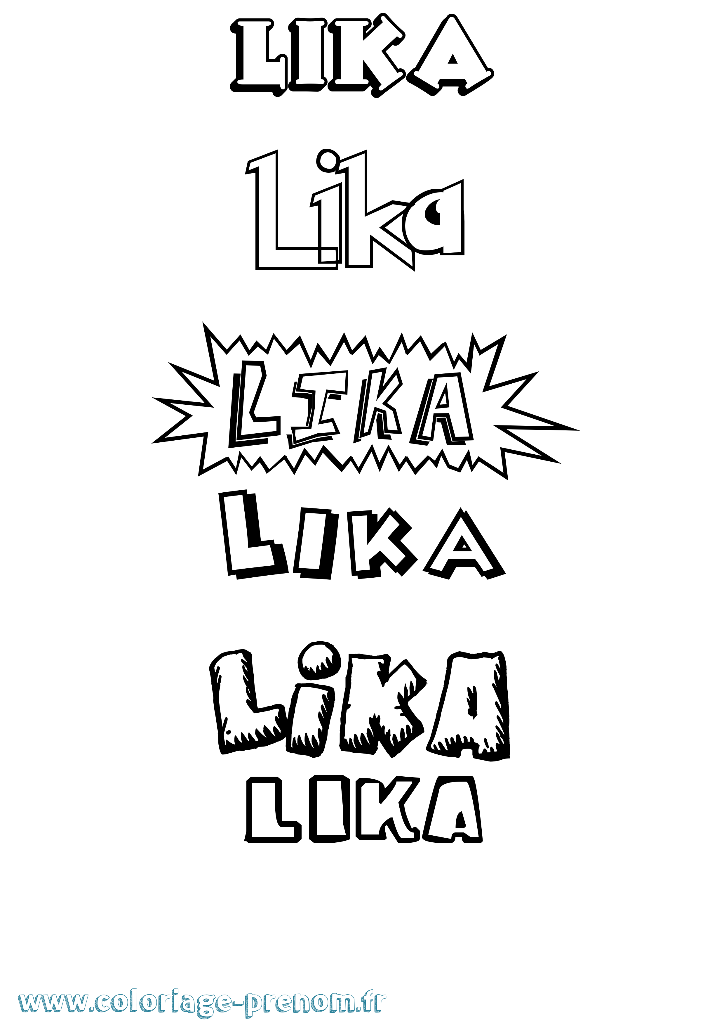Coloriage Lika Dessin Animé Coloriage prénom Lika Dessin Animé