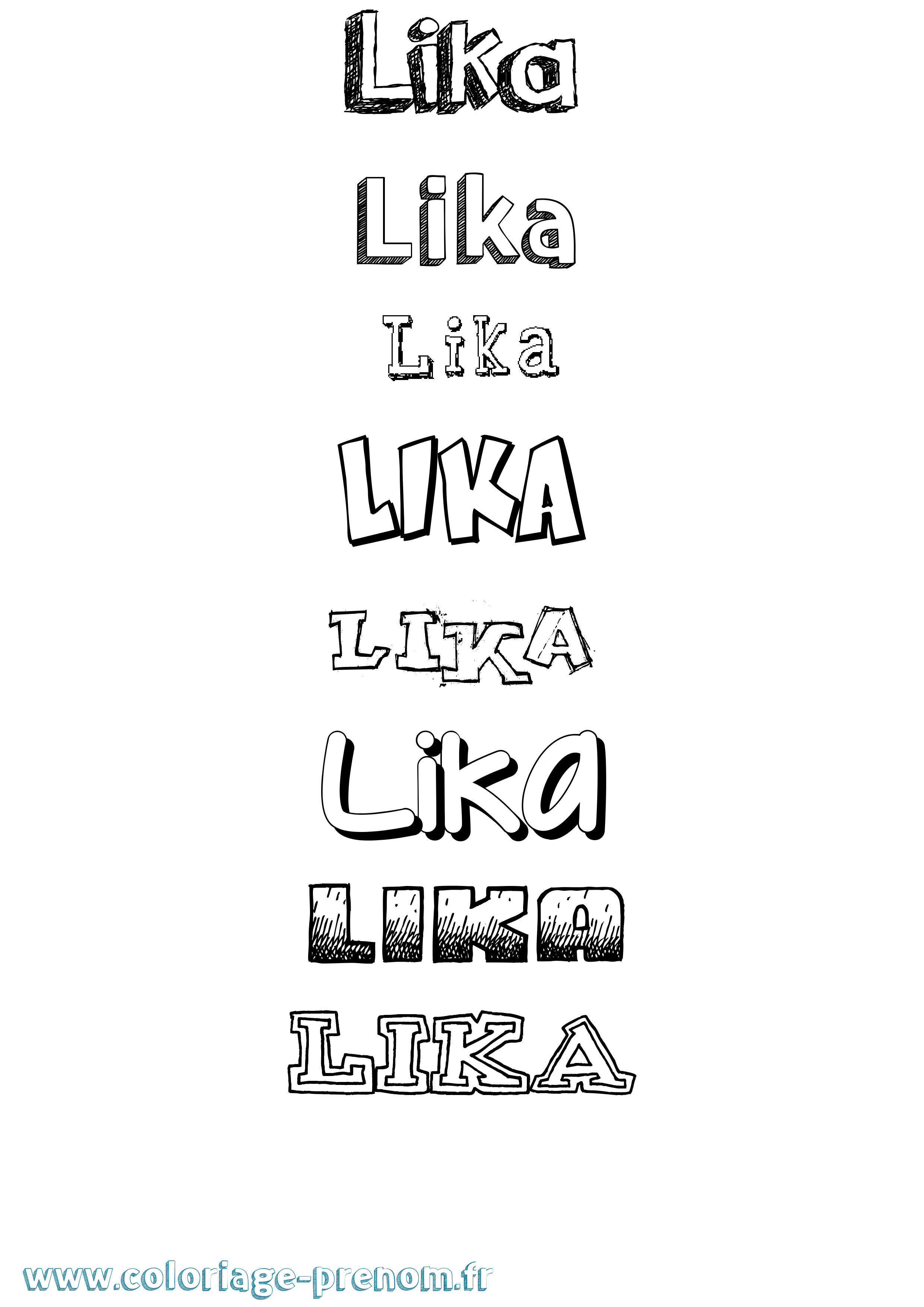 Coloriage Lika Dessiné Coloriage prénom Lika Dessiné