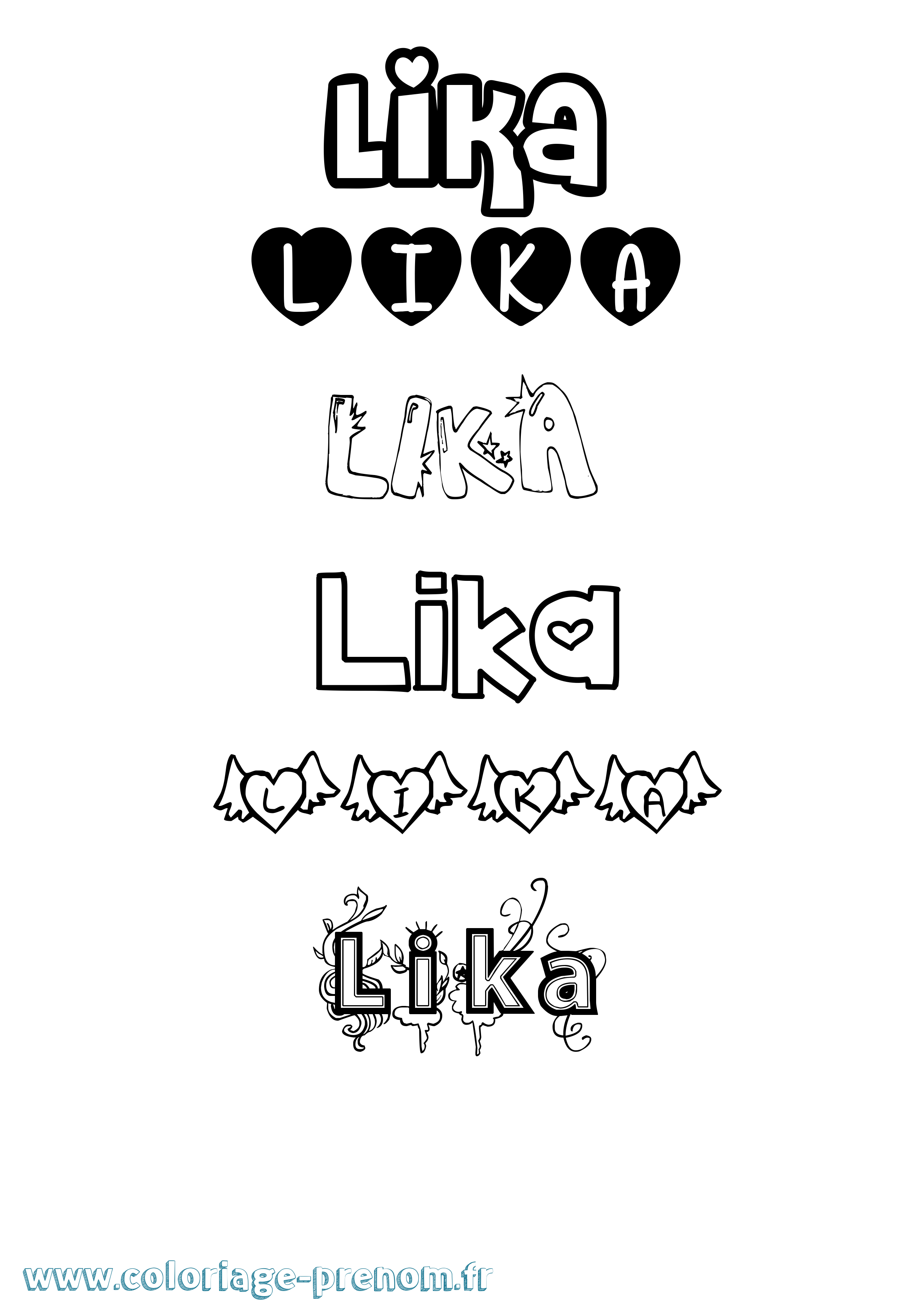 Coloriage Lika Girly Coloriage prénom Lika Girly