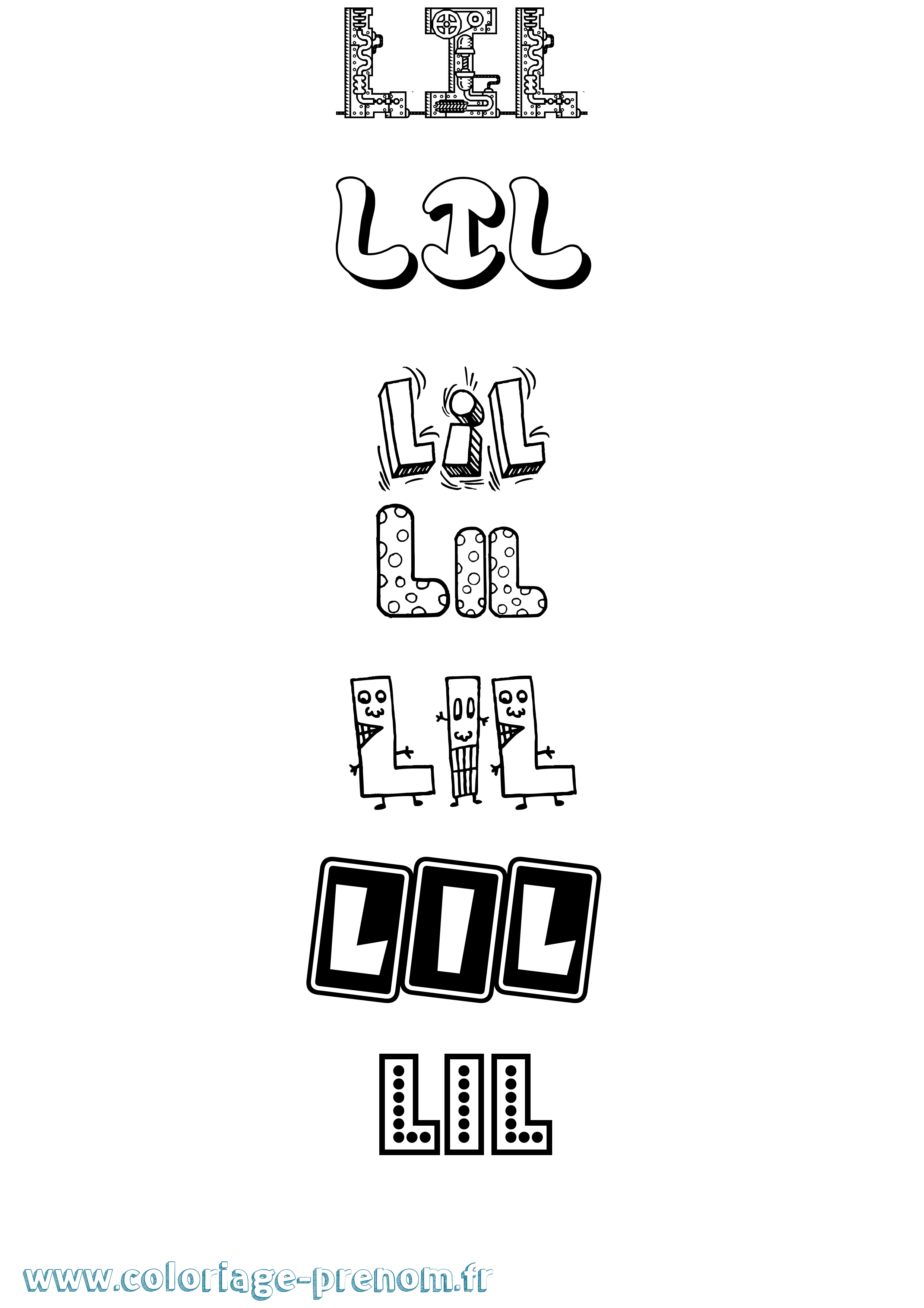 Coloriage Lil Fun Coloriage prénom Lil Fun