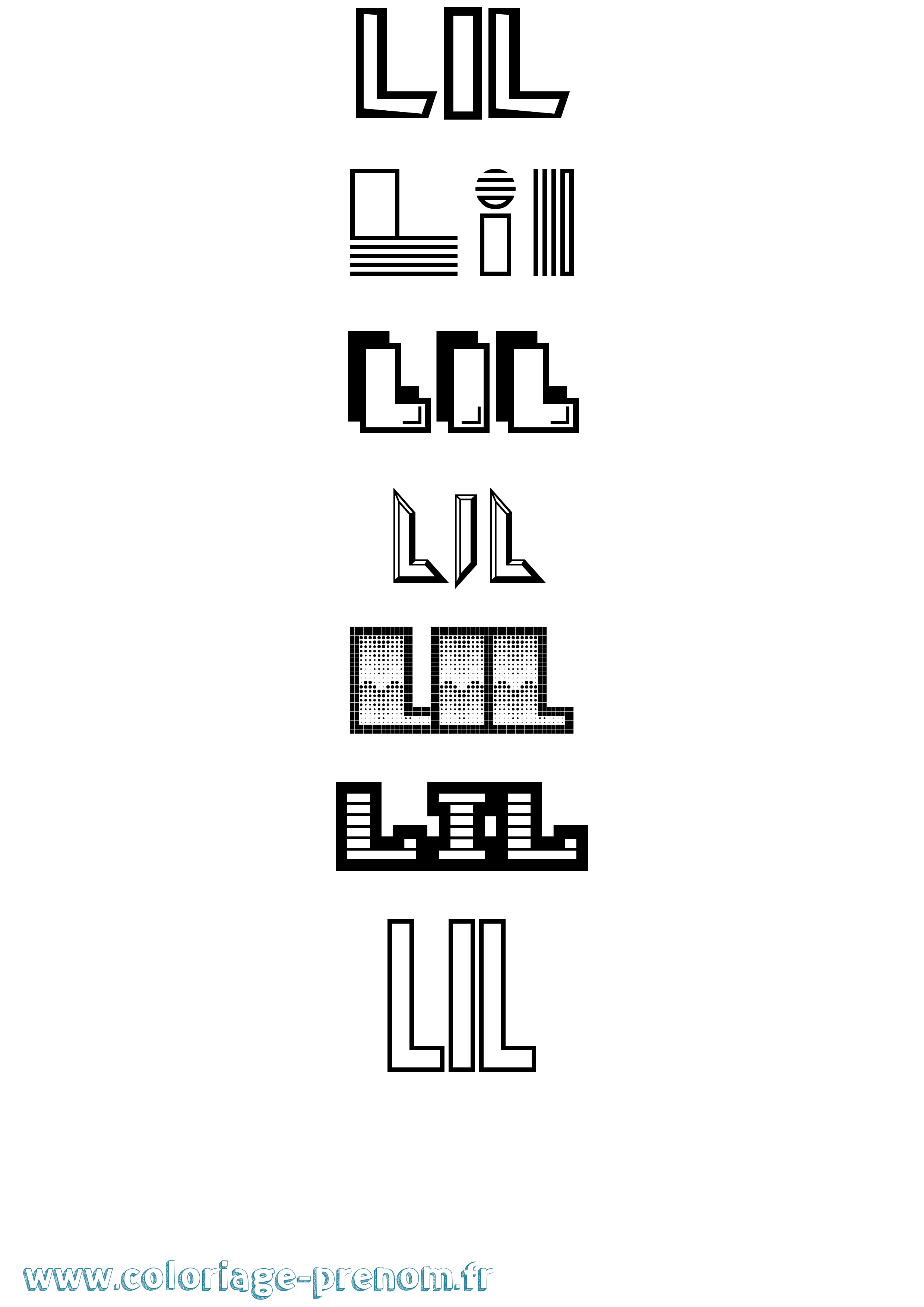 Coloriage Lil Jeux Vidéos Coloriage prénom Lil Jeux Vidéos