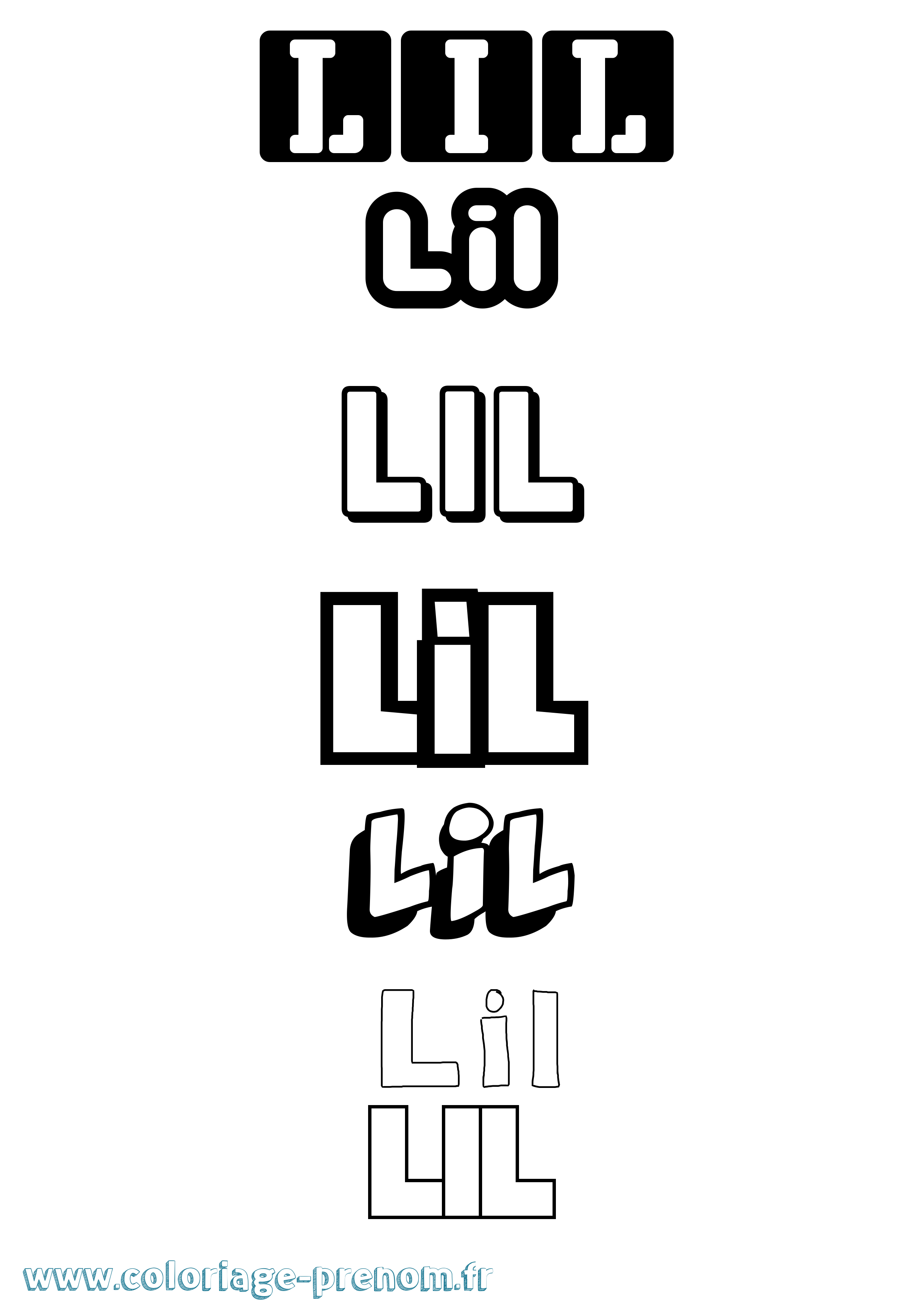 Coloriage Lil Simple Coloriage prénom Lil Simple