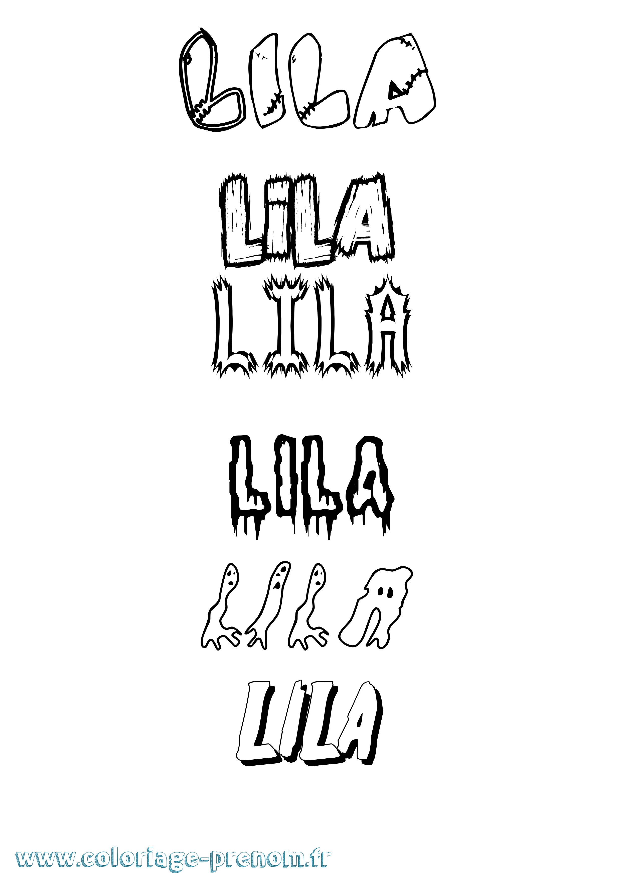 Coloriage Lila Frisson Coloriage prénom Lila Frisson