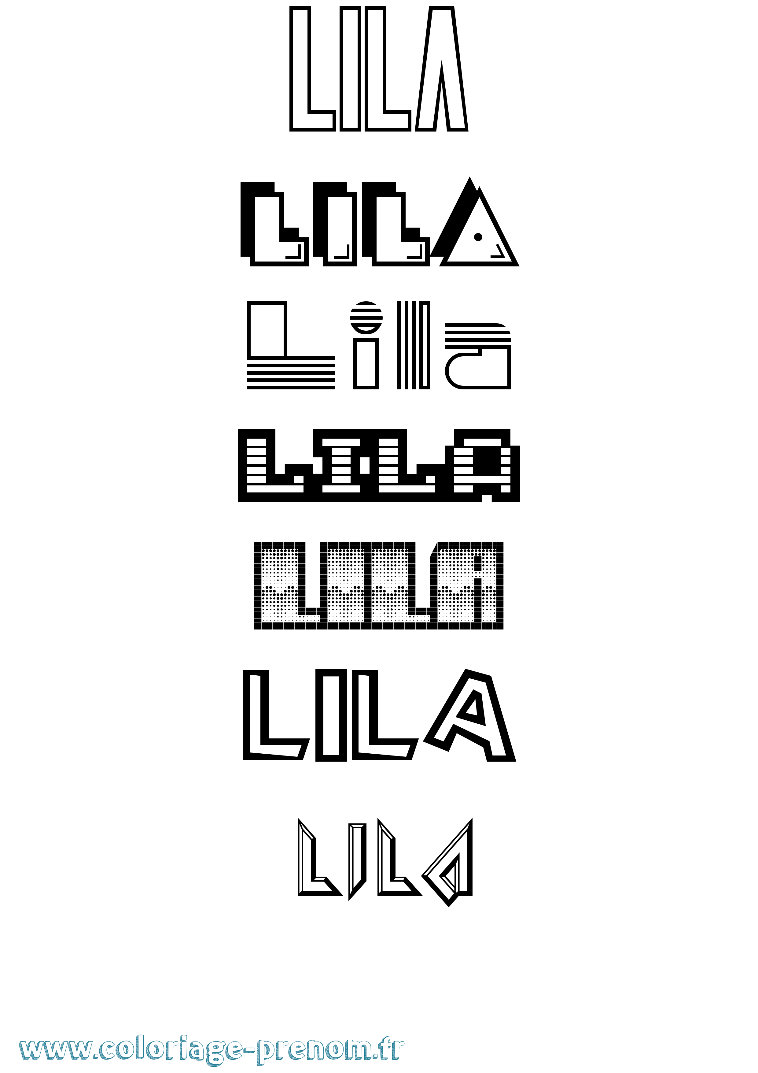 Coloriage Lila Jeux Vidéos Coloriage prénom Lila Jeux Vidéos