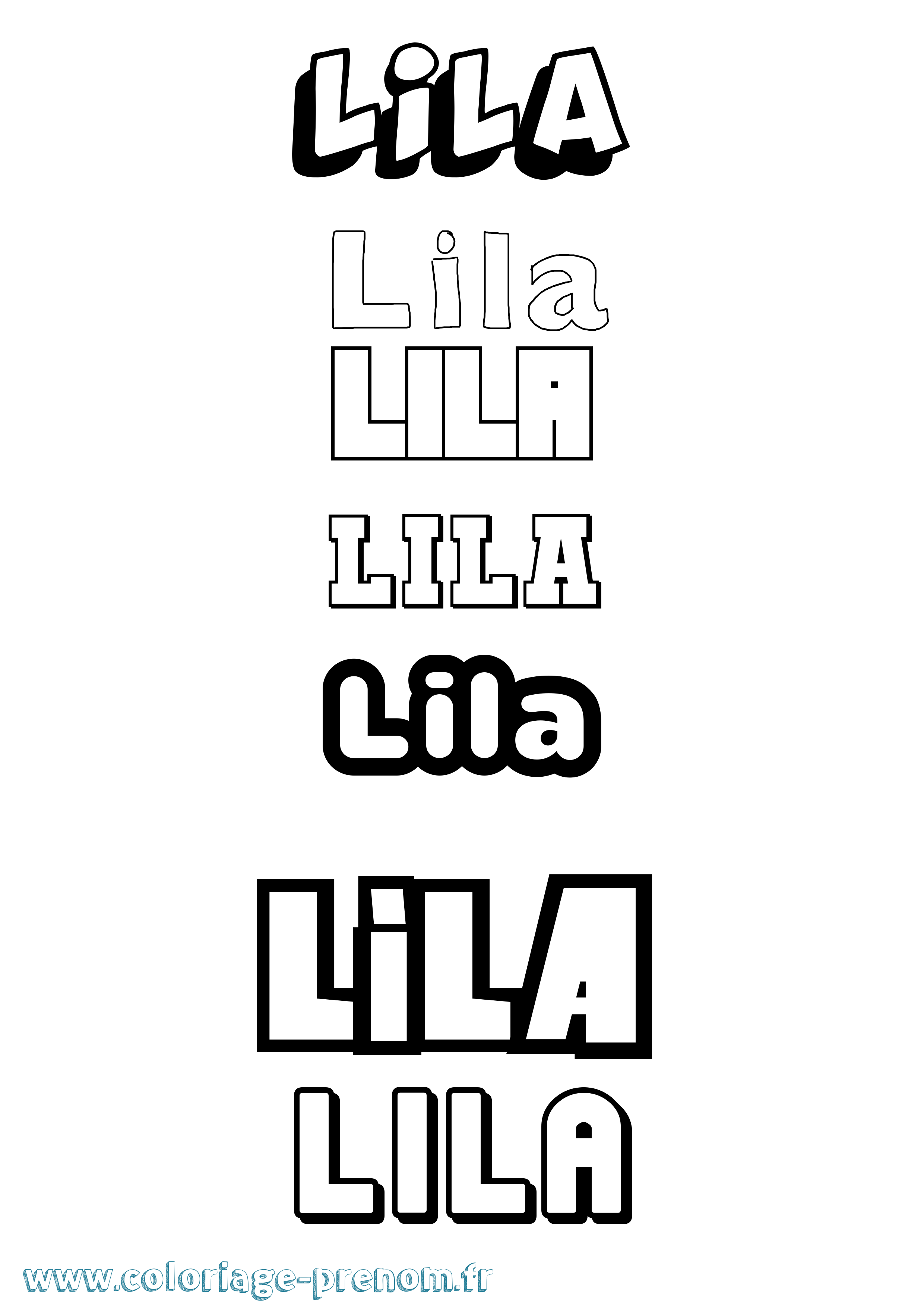 Coloriage Lila Simple Coloriage prénom Lila Simple