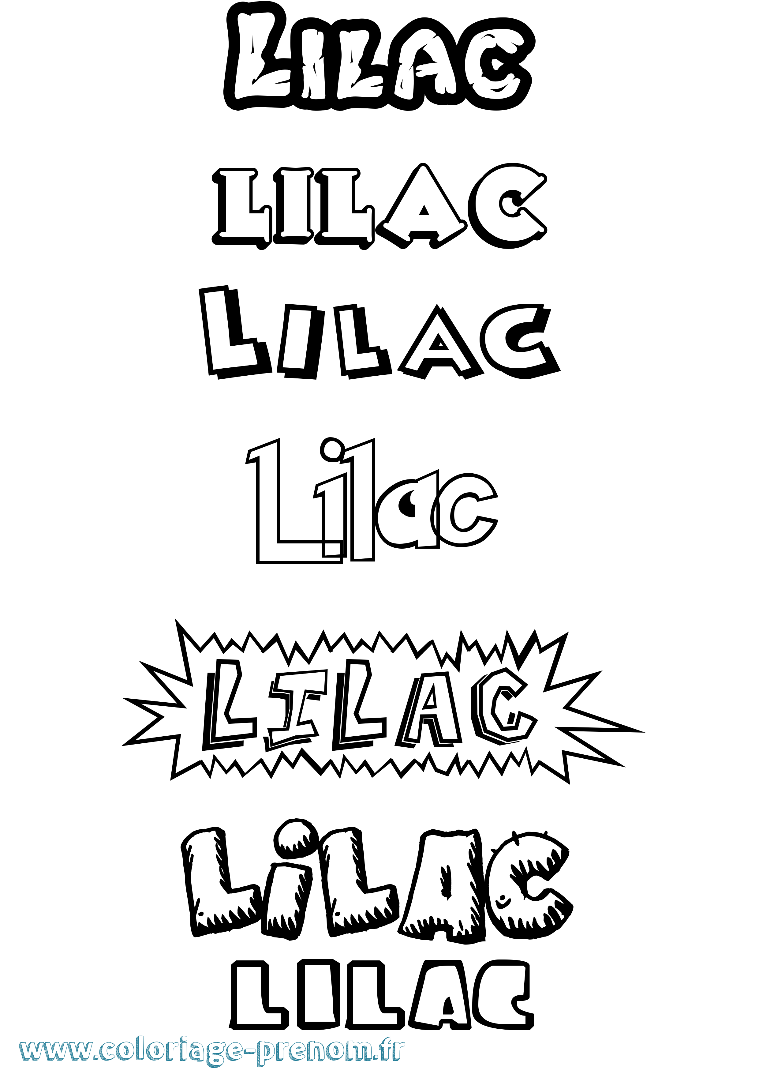 Coloriage Lilac Dessin Animé Coloriage prénom Lilac Dessin Animé