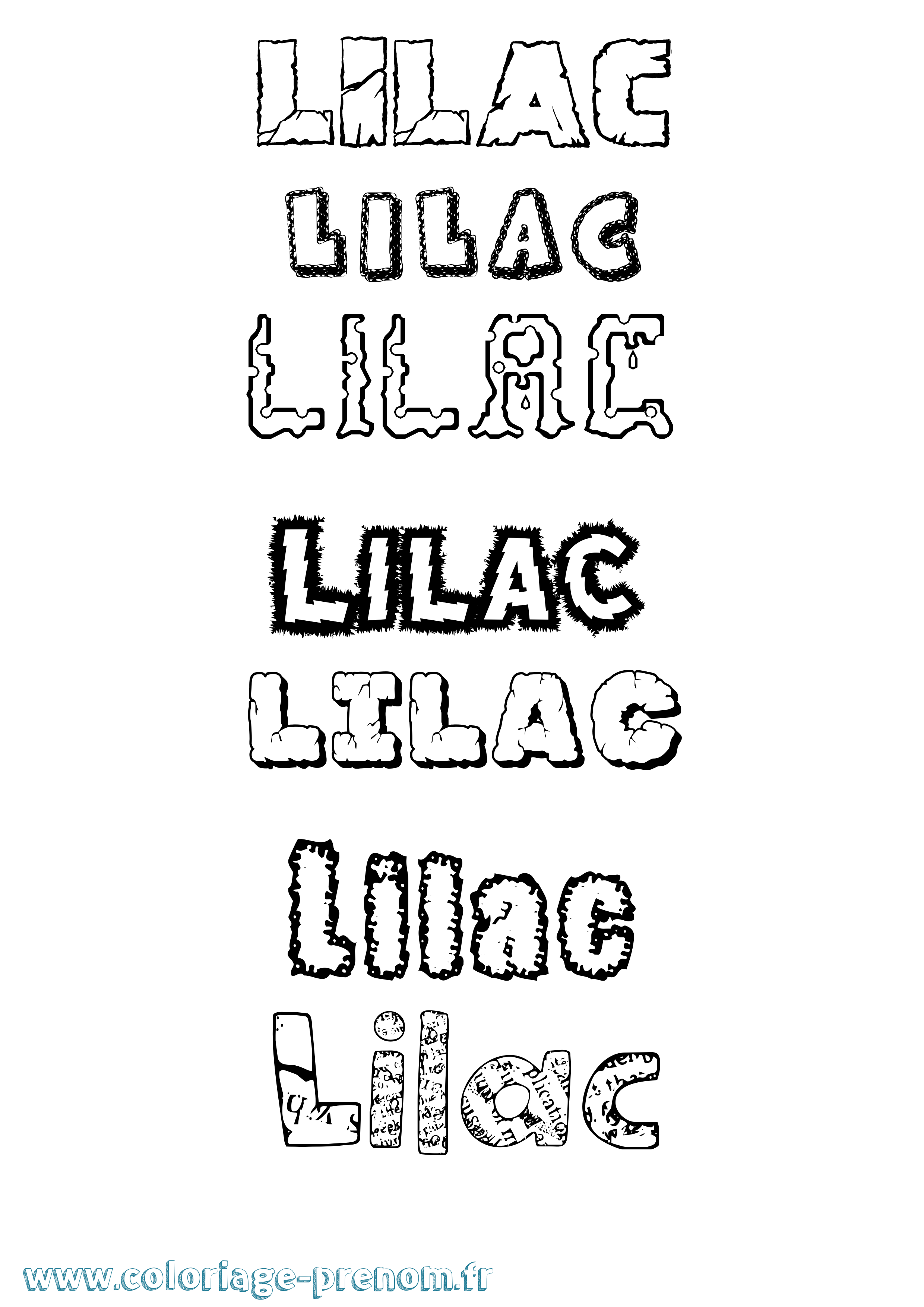 Coloriage Lilac Destructuré Coloriage prénom Lilac Destructuré