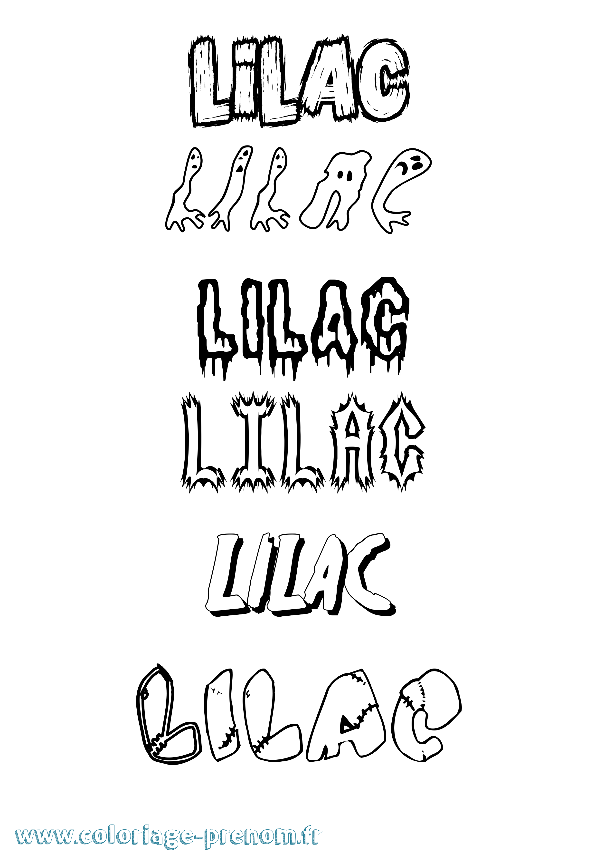 Coloriage Lilac Frisson Coloriage prénom Lilac Frisson