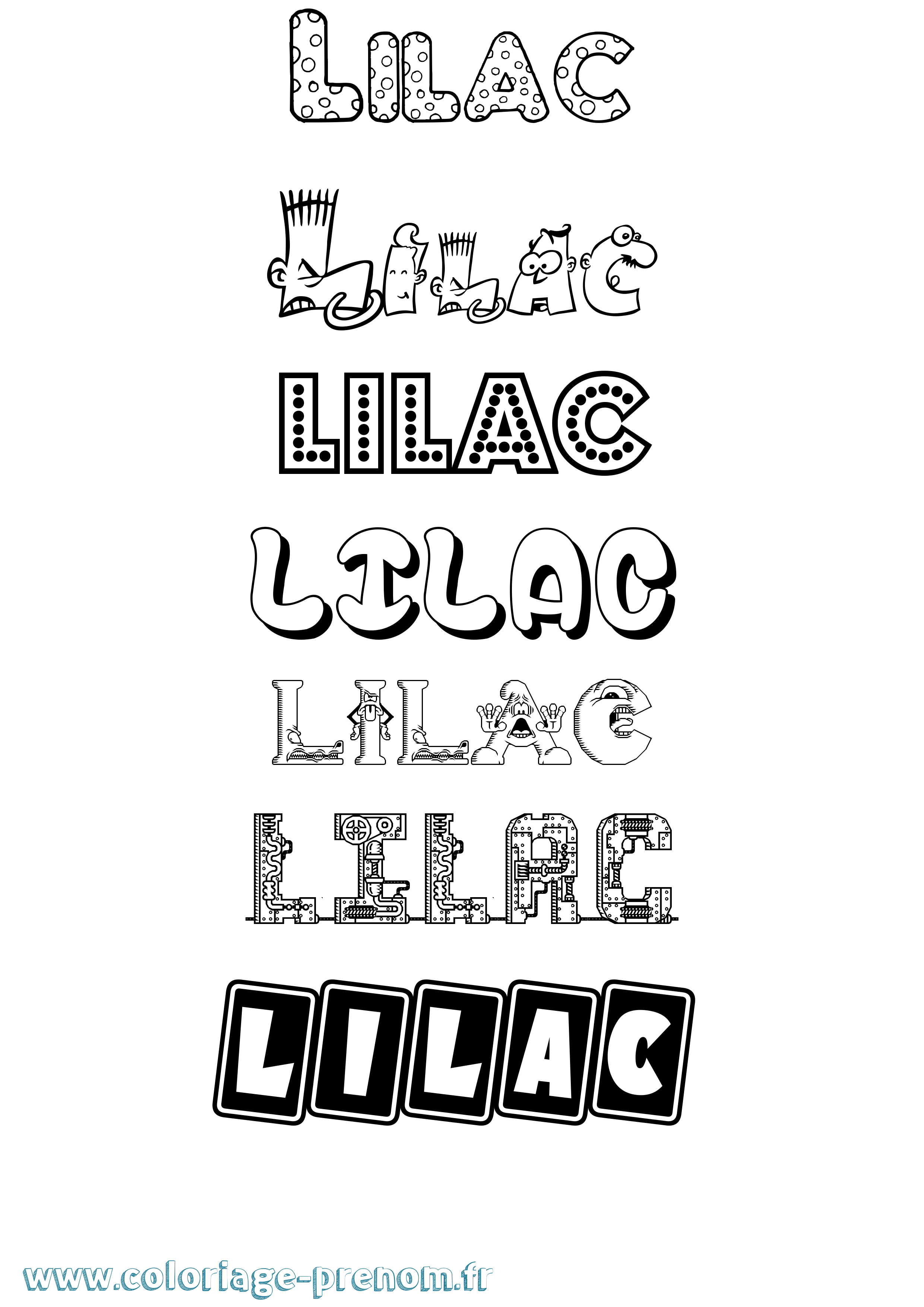 Coloriage Lilac Fun Coloriage prénom Lilac Fun