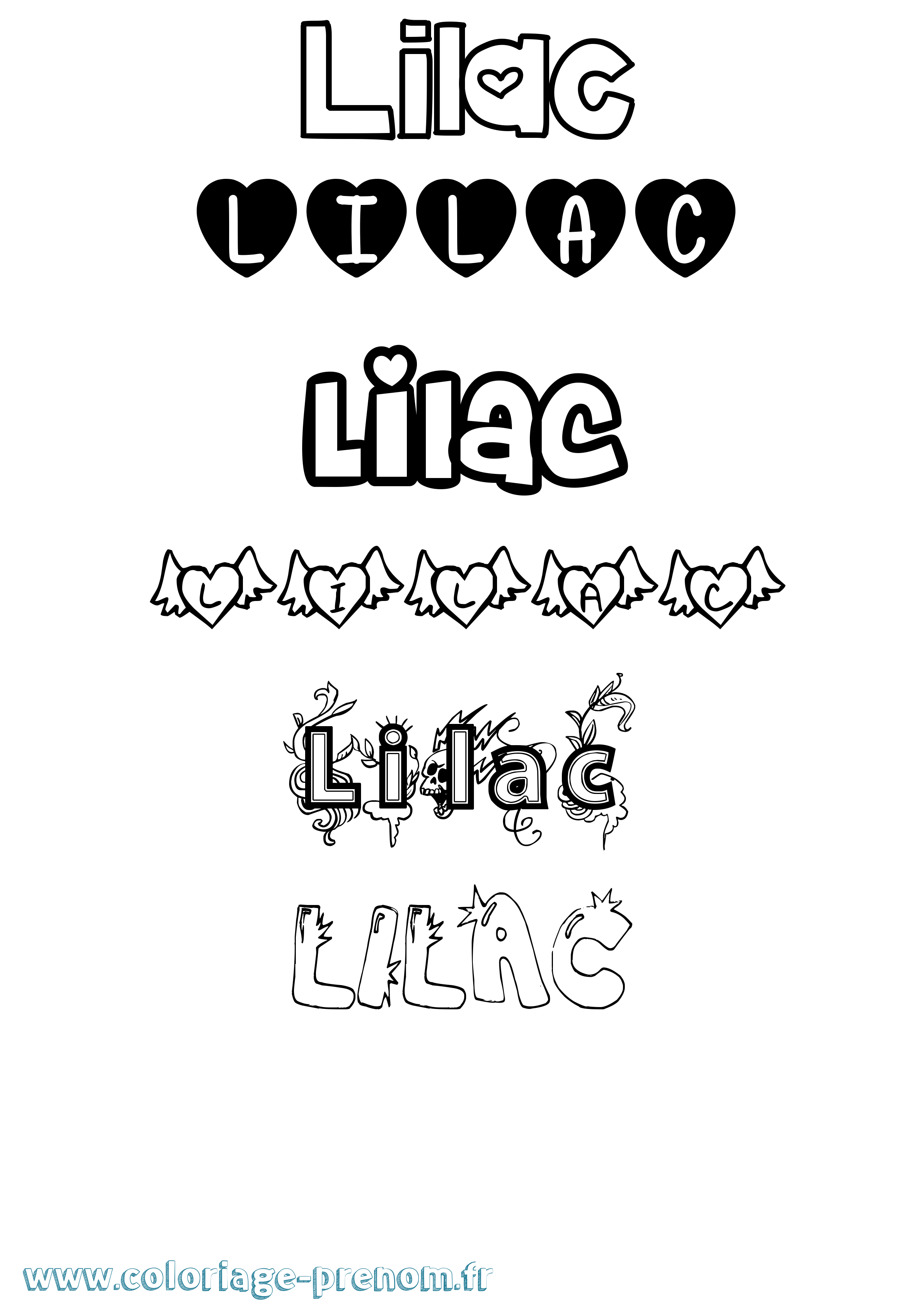 Coloriage Lilac Girly Coloriage prénom Lilac Girly
