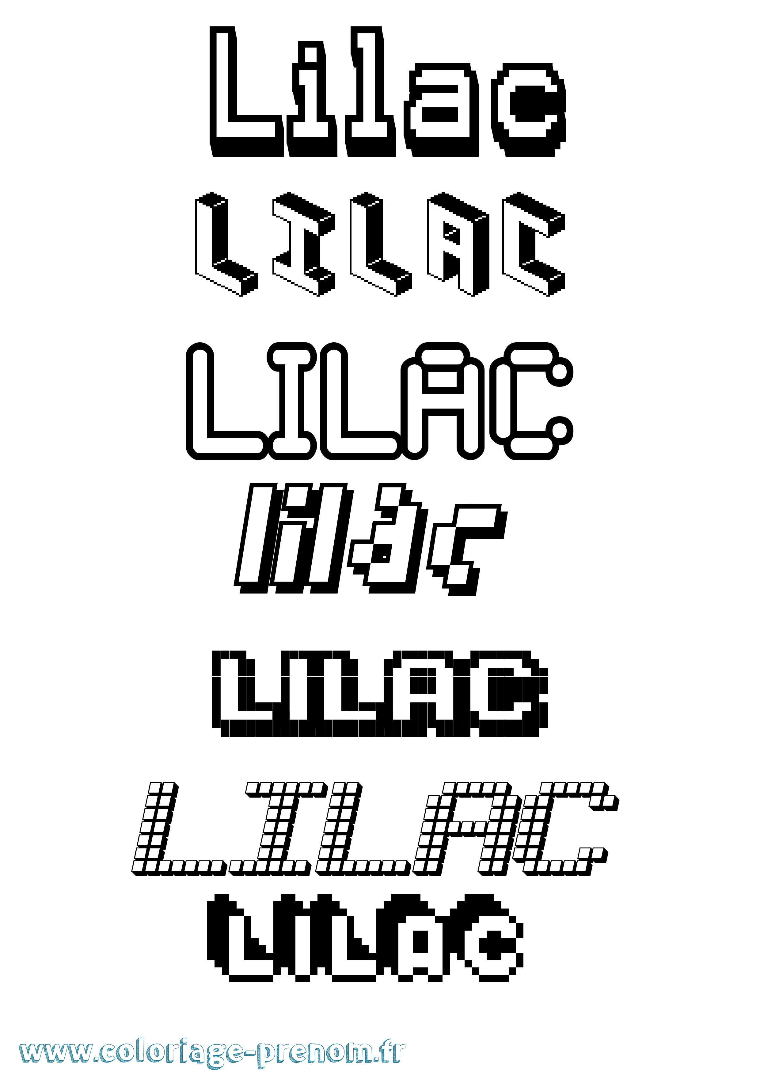 Coloriage Lilac Pixel Coloriage prénom Lilac Pixel