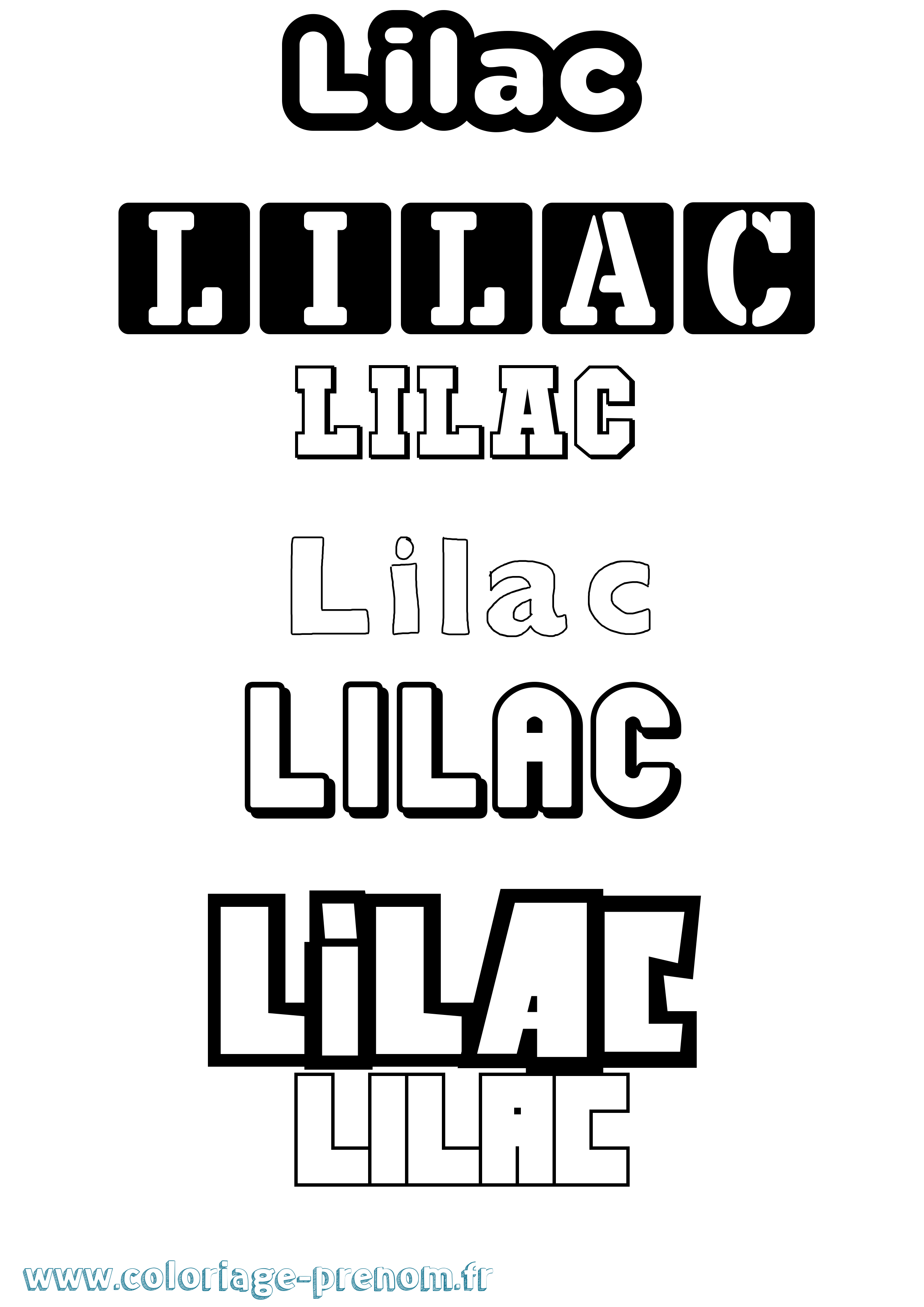 Coloriage Lilac Simple Coloriage prénom Lilac Simple