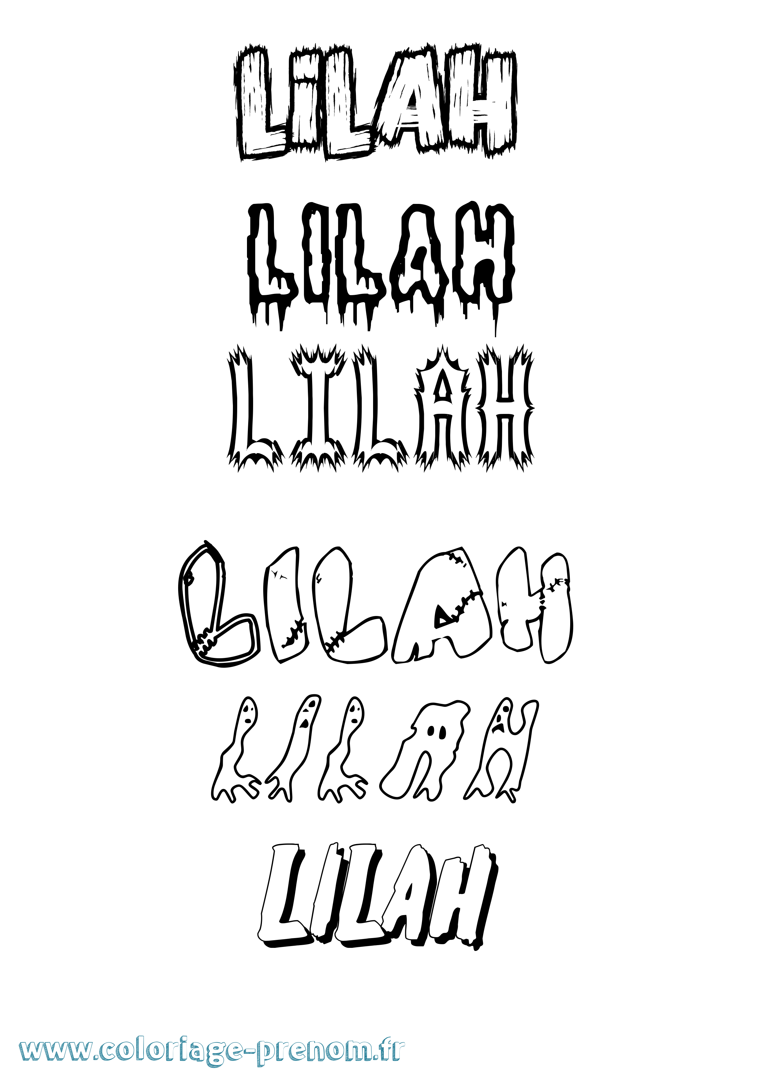 Coloriage Lilah Frisson Coloriage prénom Lilah Frisson