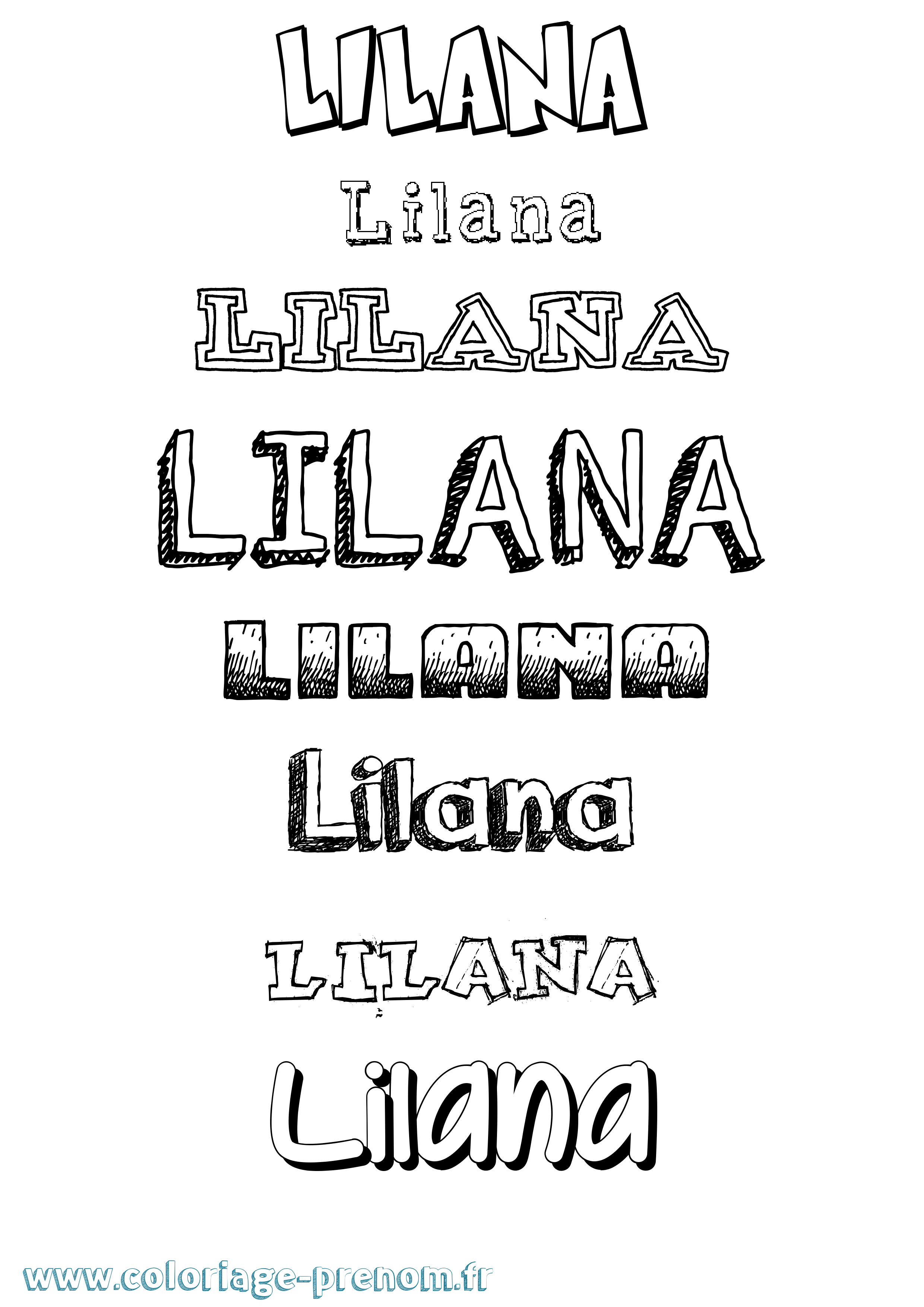 Coloriage Lilana Dessiné Coloriage prénom Lilana Dessiné