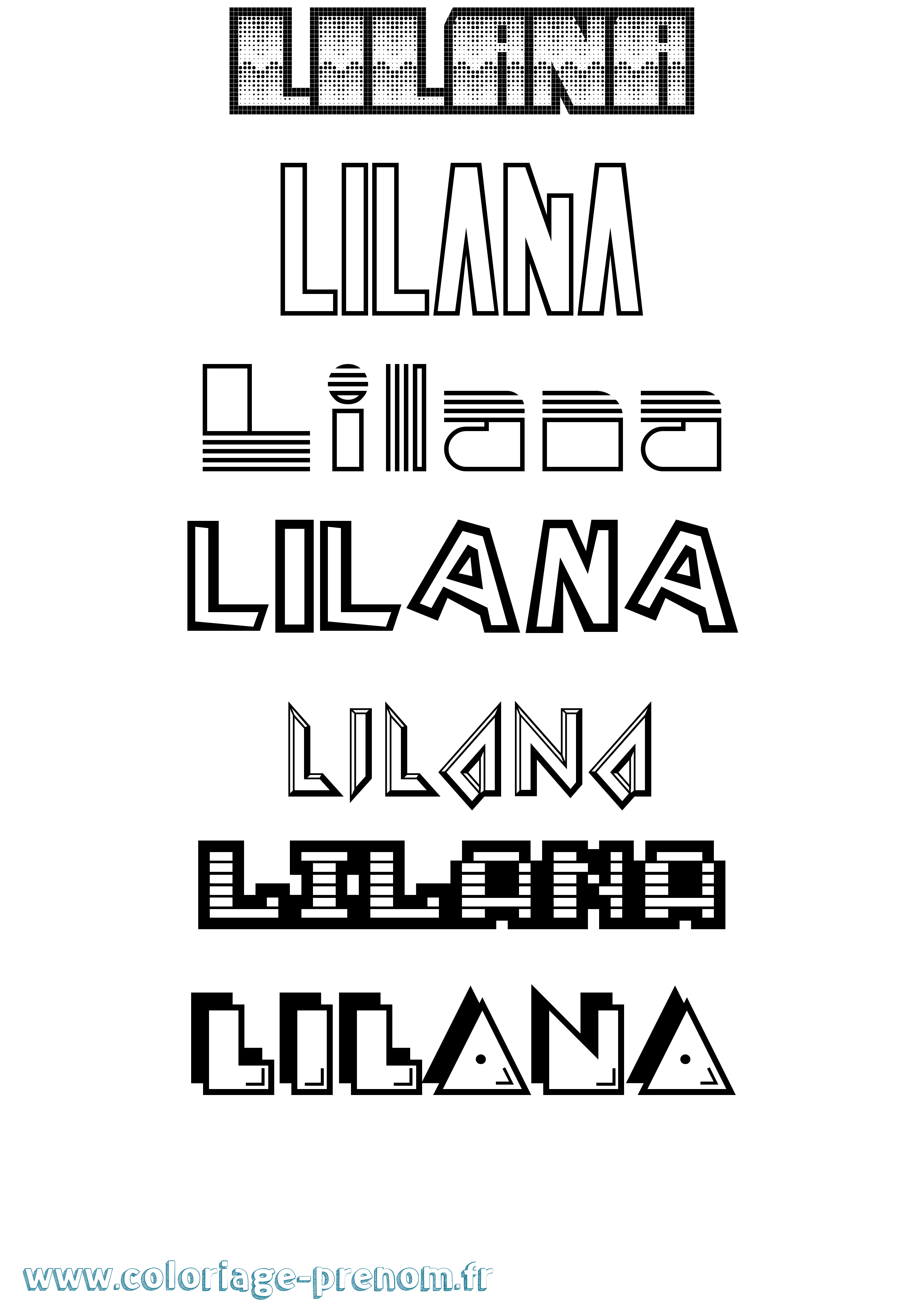 Coloriage Lilana Jeux Vidéos Coloriage prénom Lilana Jeux Vidéos
