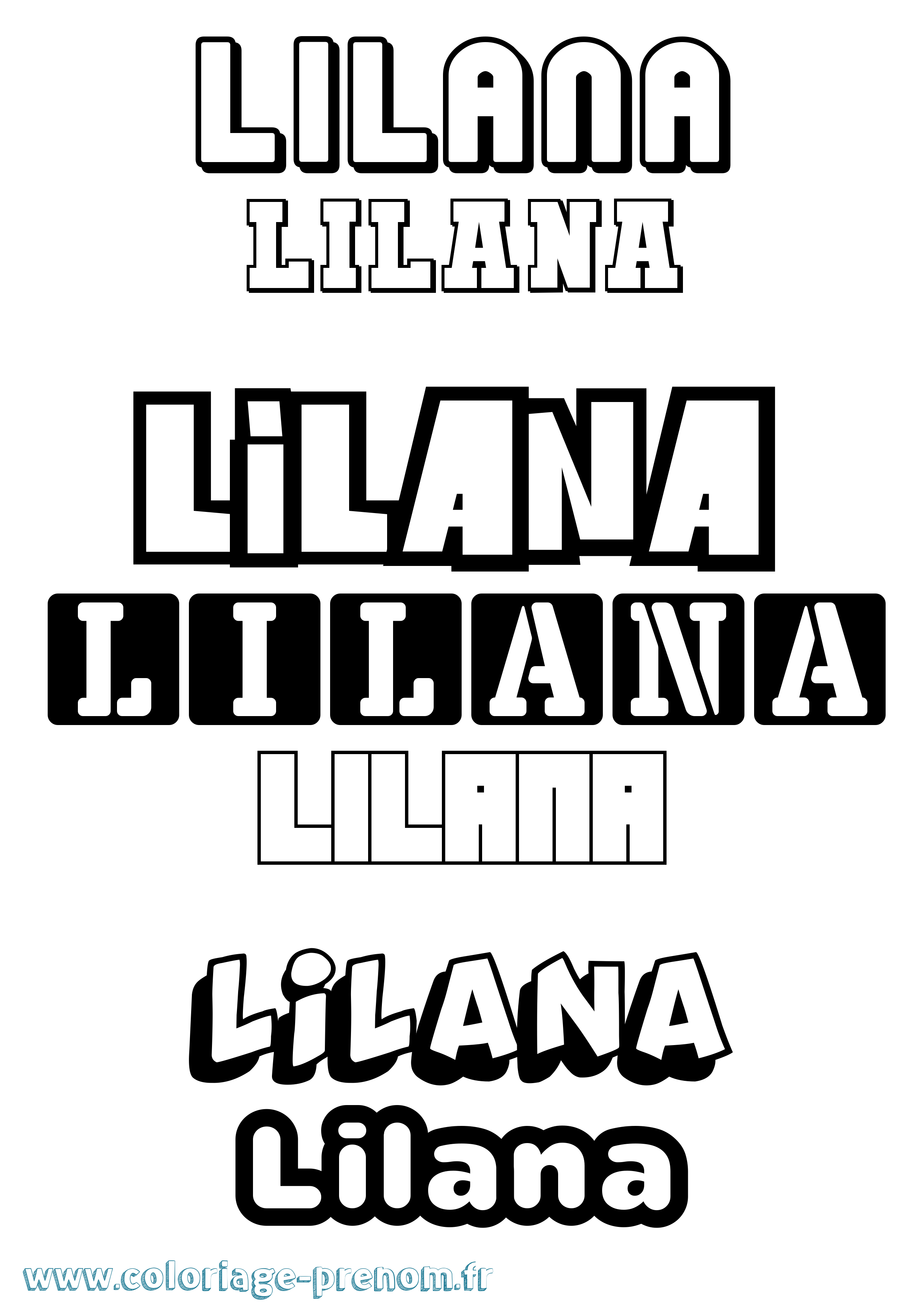 Coloriage Lilana Simple Coloriage prénom Lilana Simple