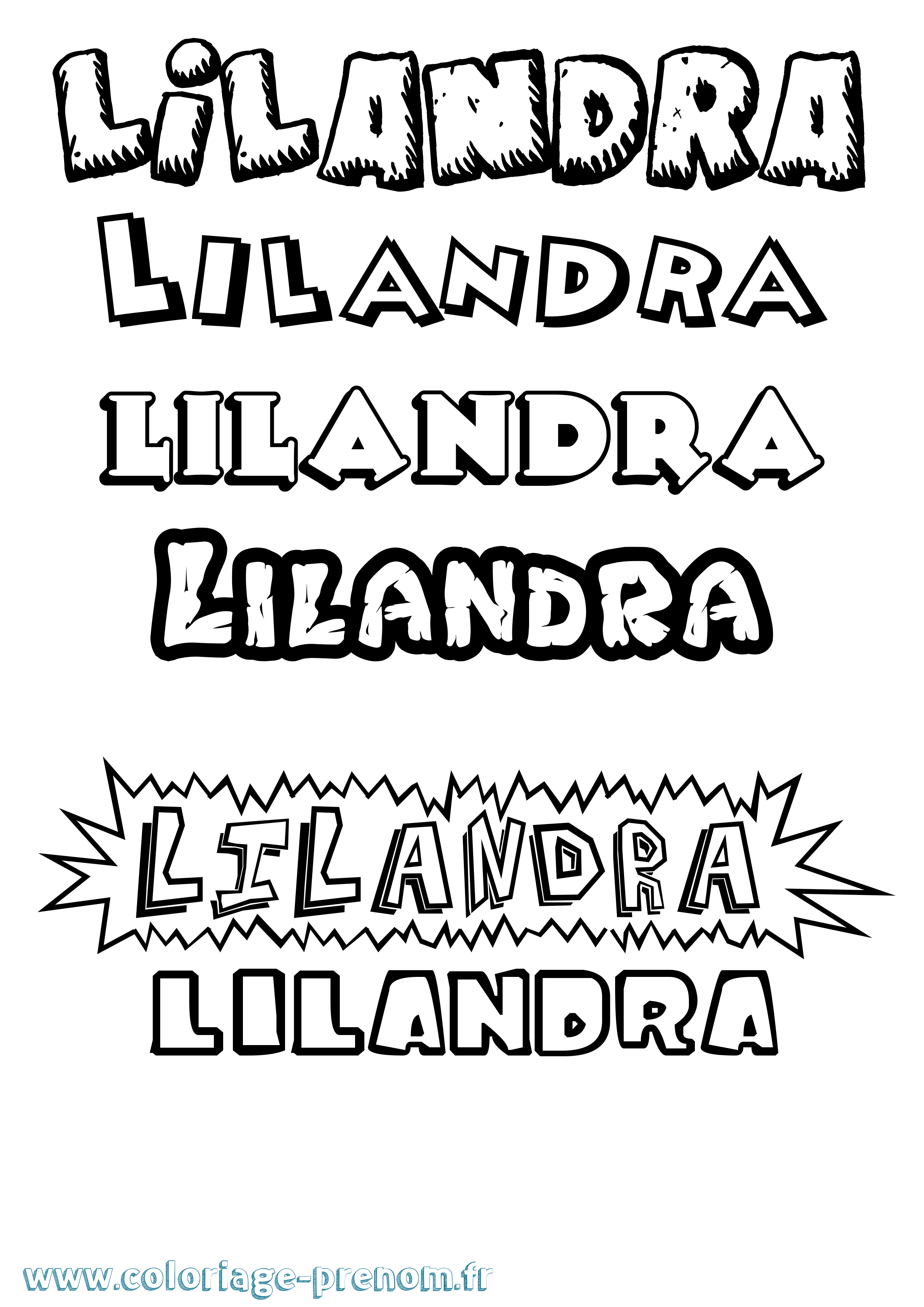 Coloriage Lilandra Dessin Animé Coloriage prénom Lilandra Dessin Animé