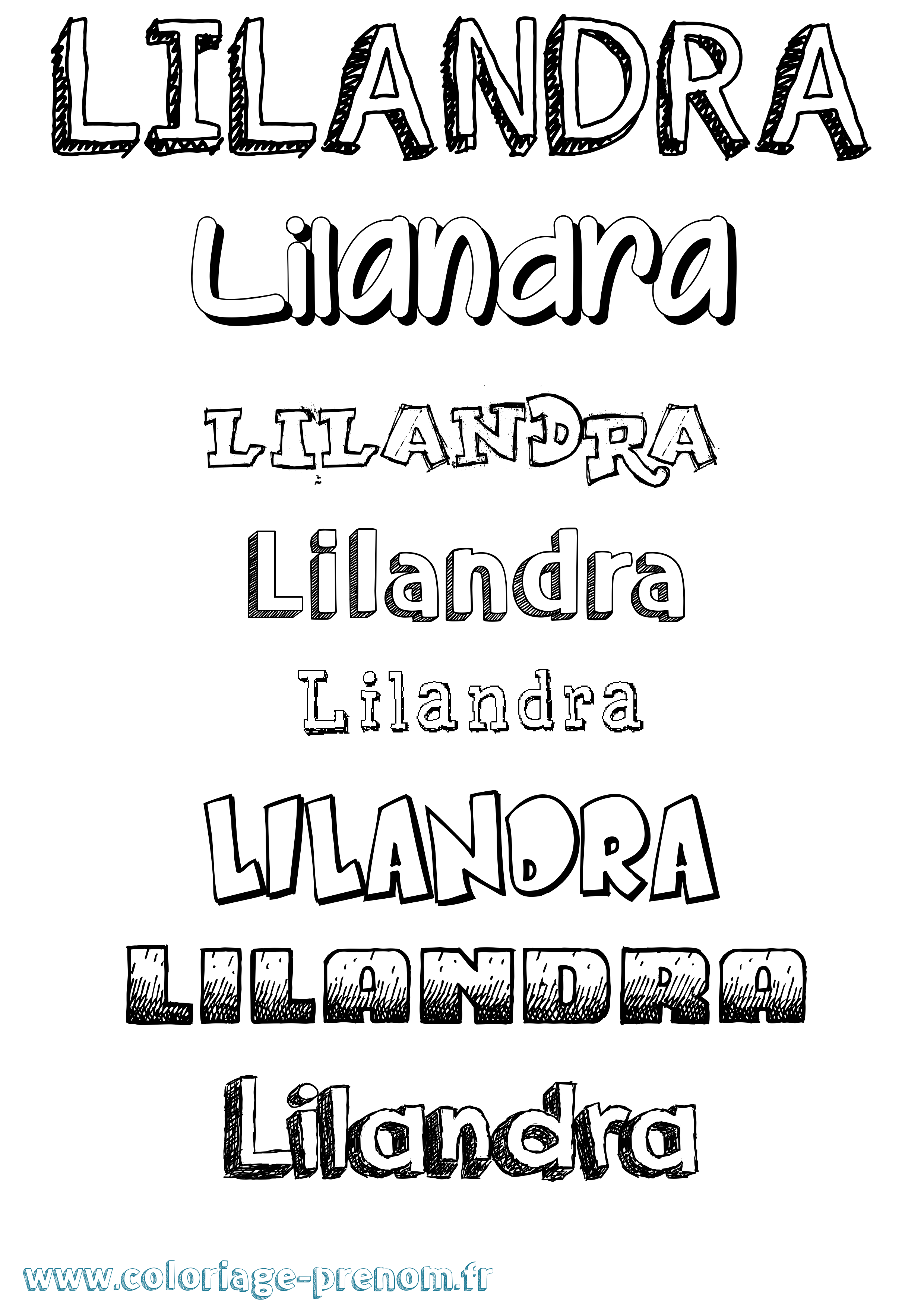 Coloriage Lilandra Dessiné Coloriage prénom Lilandra Dessiné