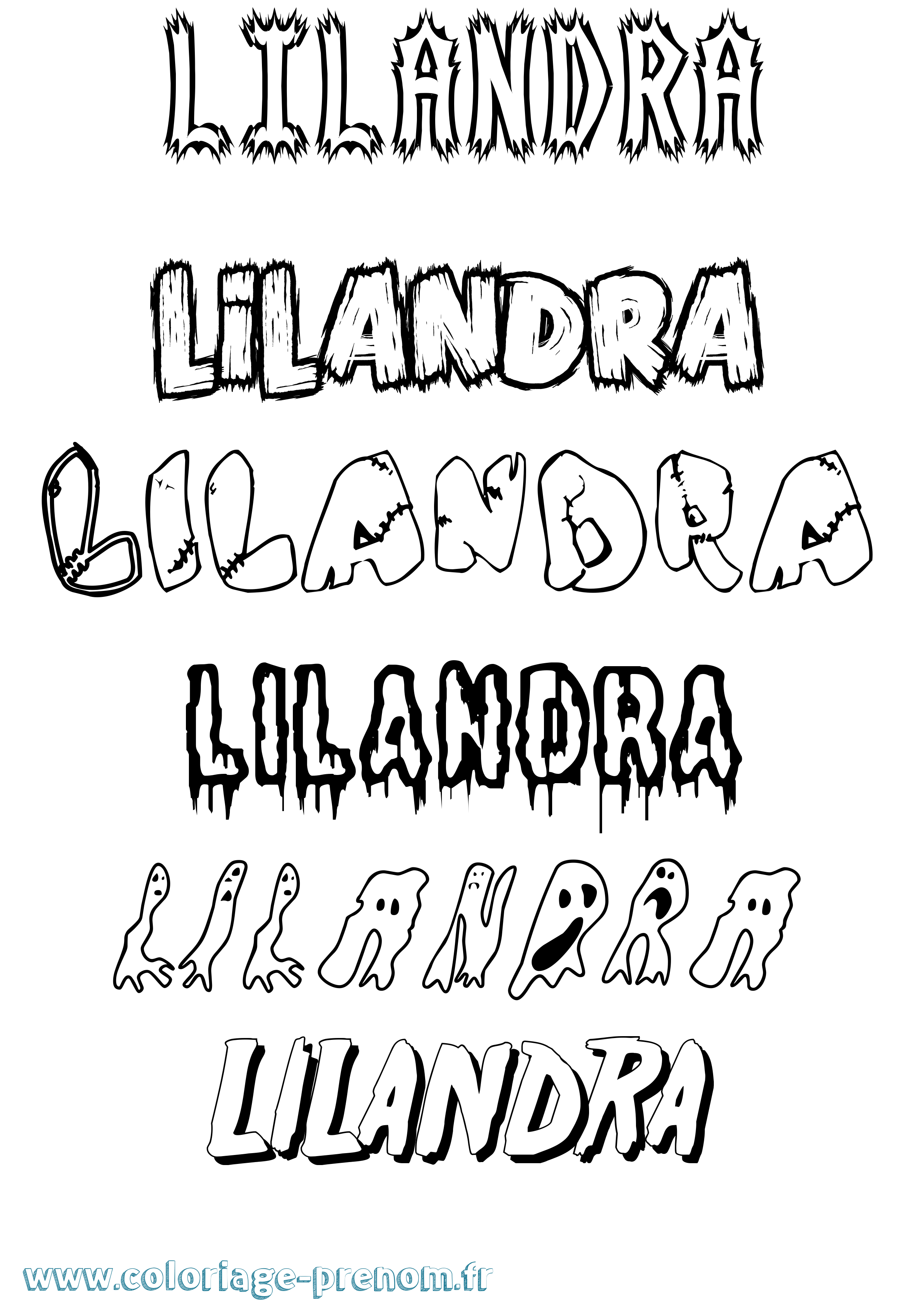 Coloriage Lilandra Frisson Coloriage prénom Lilandra Frisson