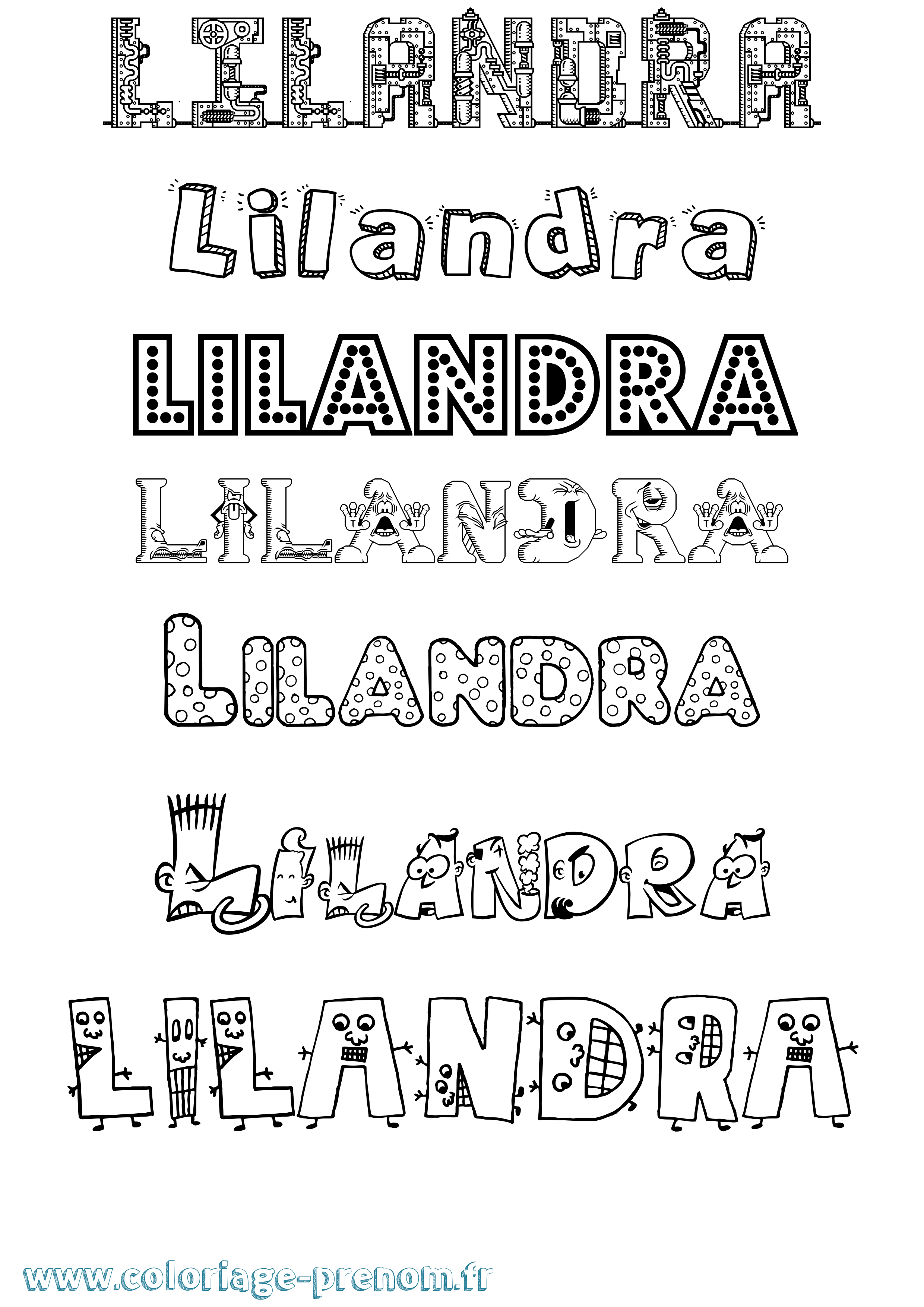 Coloriage Lilandra Fun Coloriage prénom Lilandra Fun