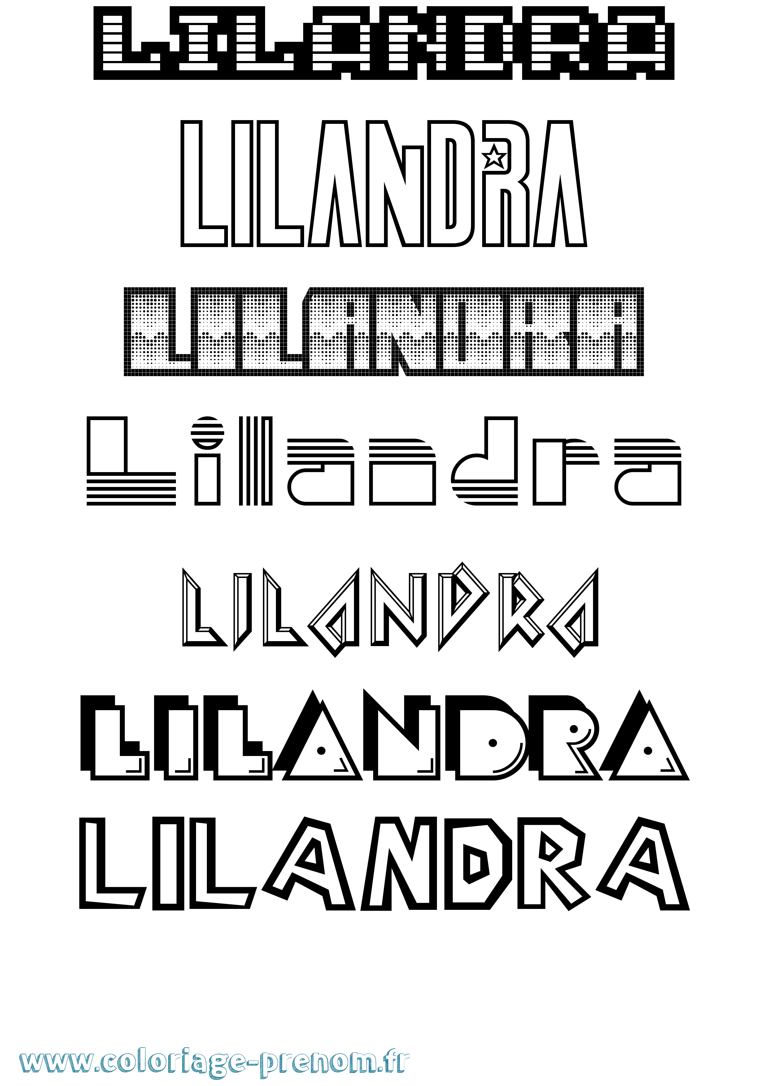 Coloriage Lilandra Jeux Vidéos Coloriage prénom Lilandra Jeux Vidéos