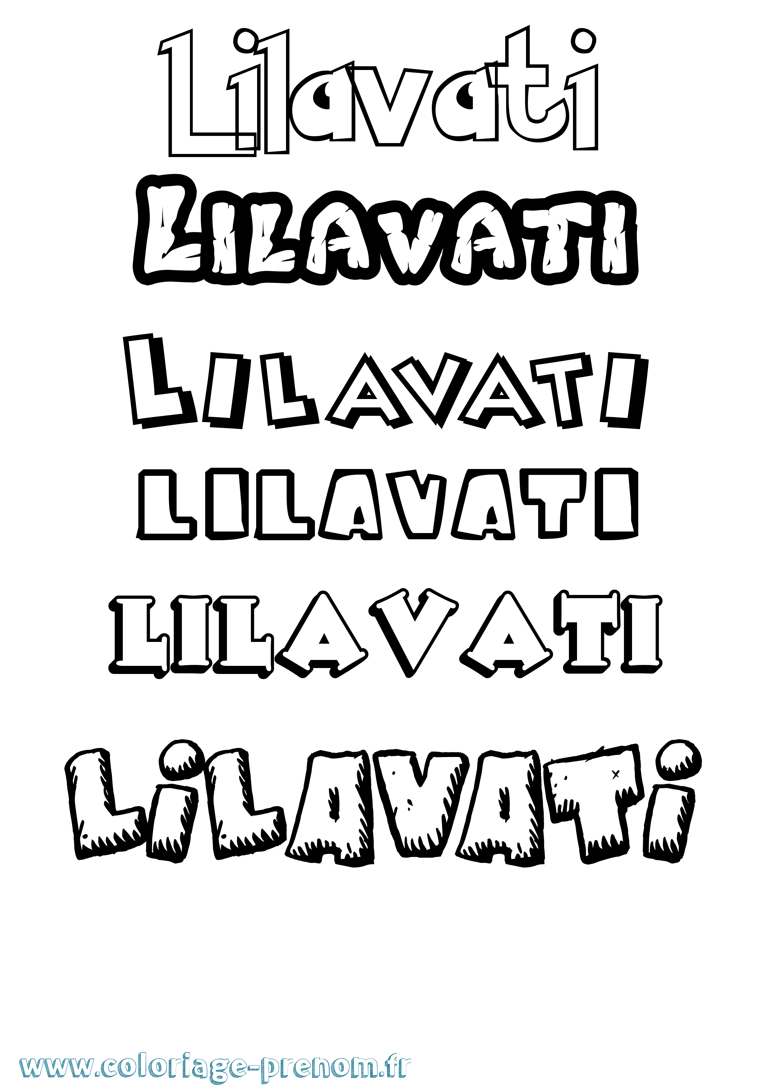 Coloriage Lilavati Dessin Animé Coloriage prénom Lilavati Dessin Animé
