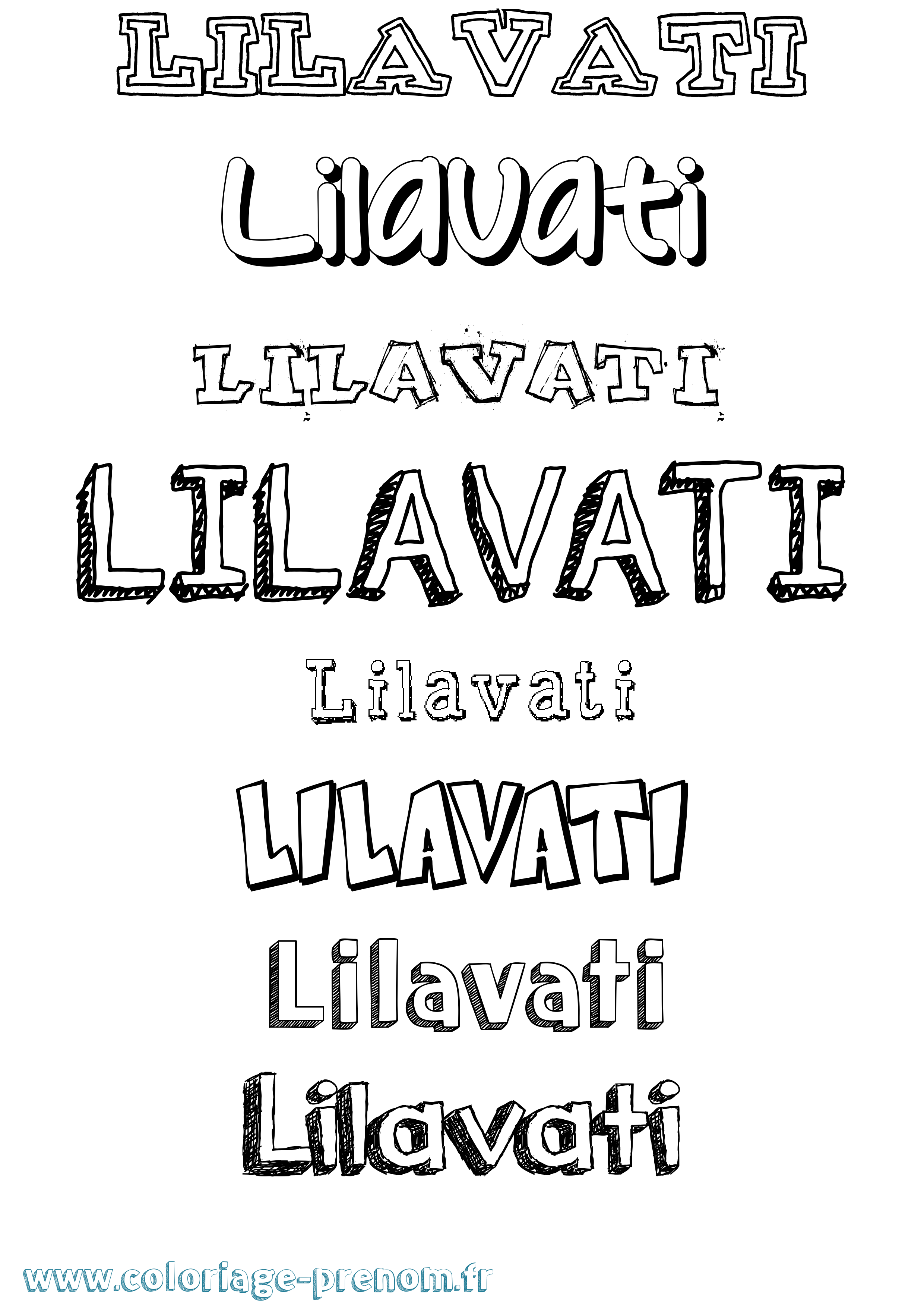 Coloriage Lilavati Dessiné Coloriage prénom Lilavati Dessiné