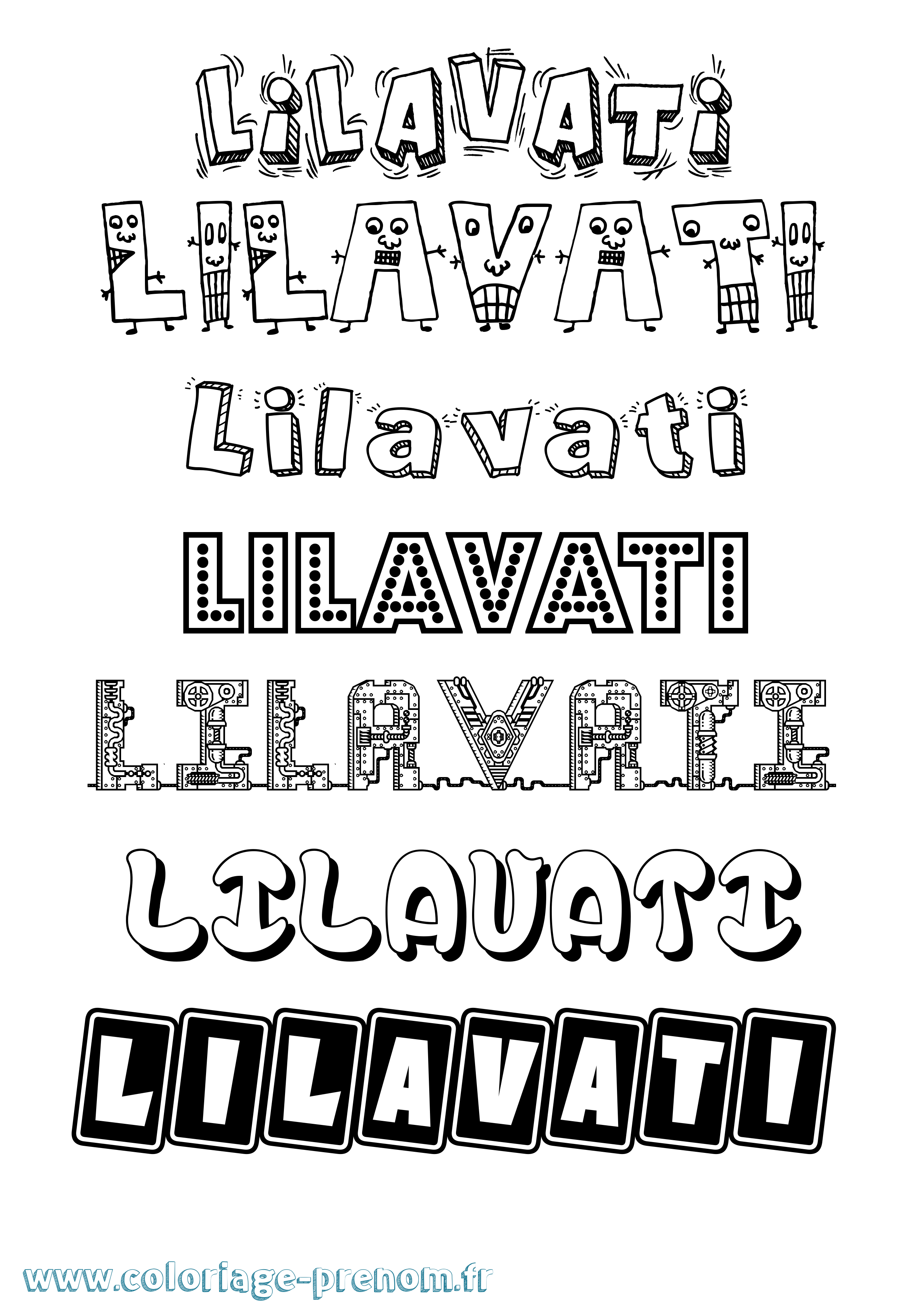 Coloriage Lilavati Fun Coloriage prénom Lilavati Fun