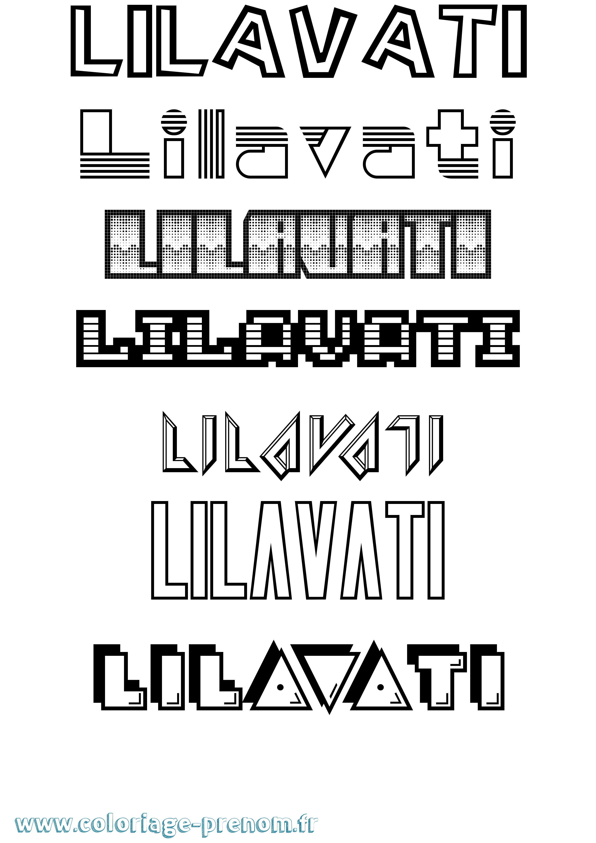 Coloriage Lilavati Jeux Vidéos Coloriage prénom Lilavati Jeux Vidéos