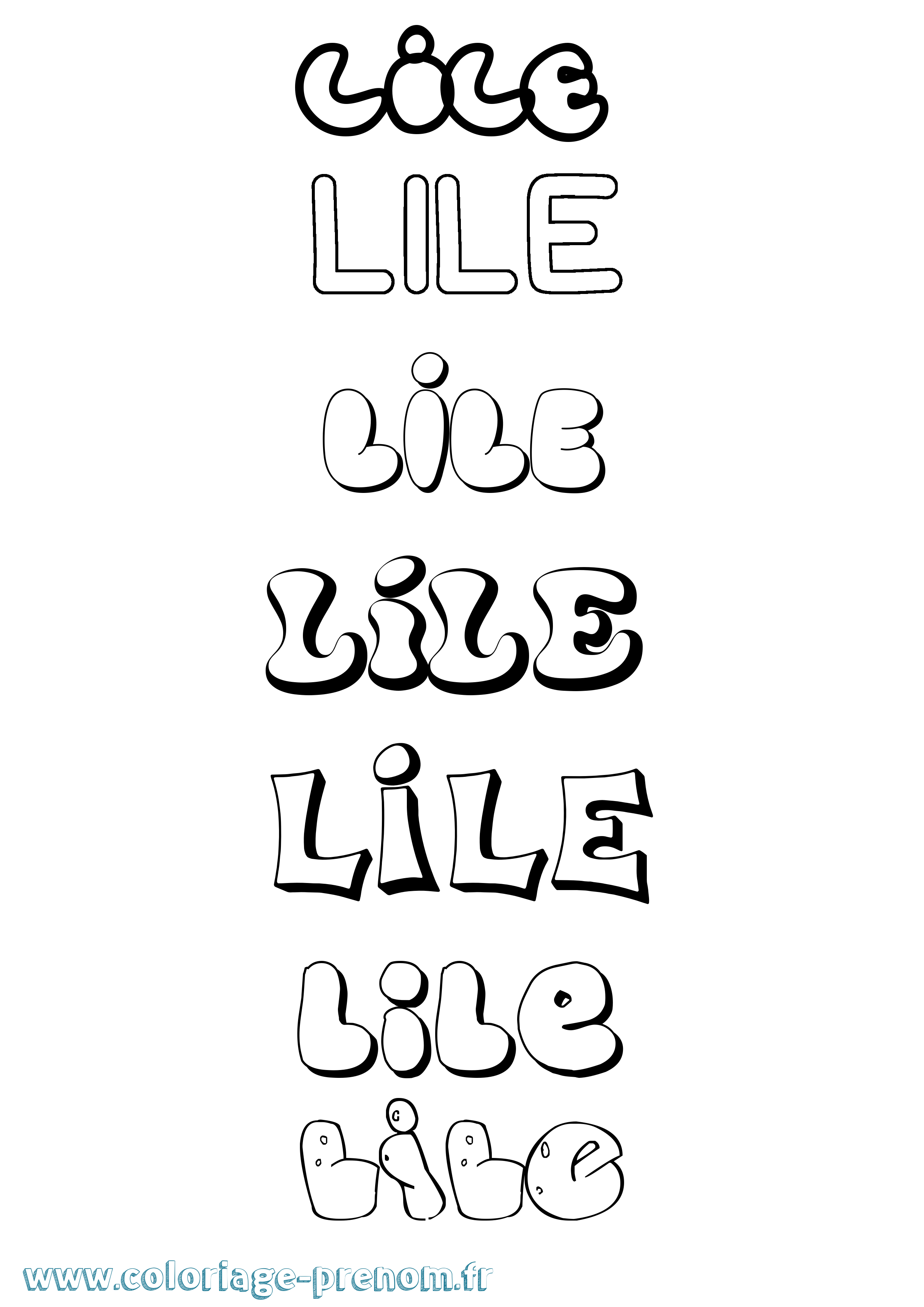 Coloriage Líle Bubble Coloriage prénom Líle Bubble