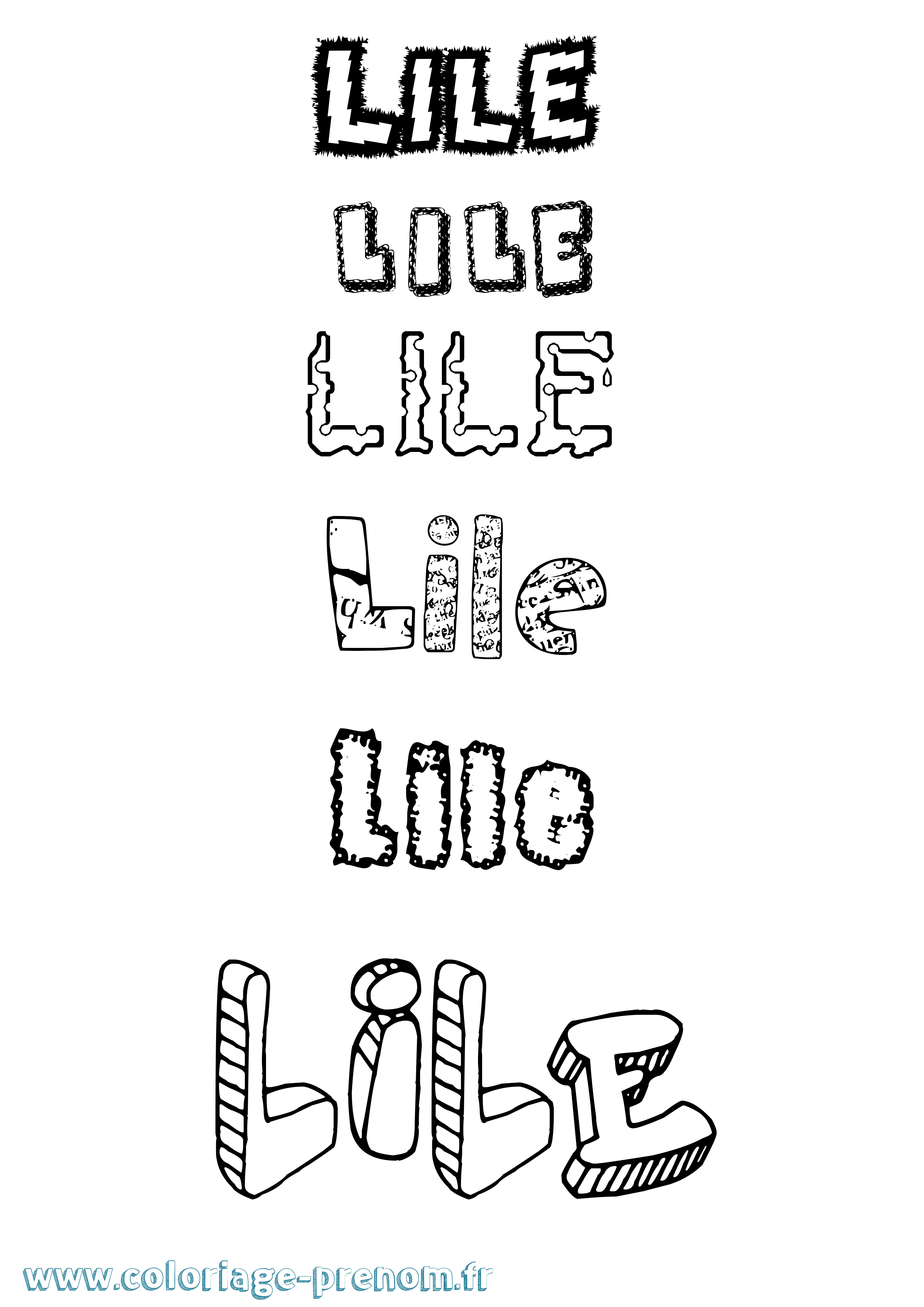 Coloriage Líle Destructuré Coloriage prénom Líle Destructuré