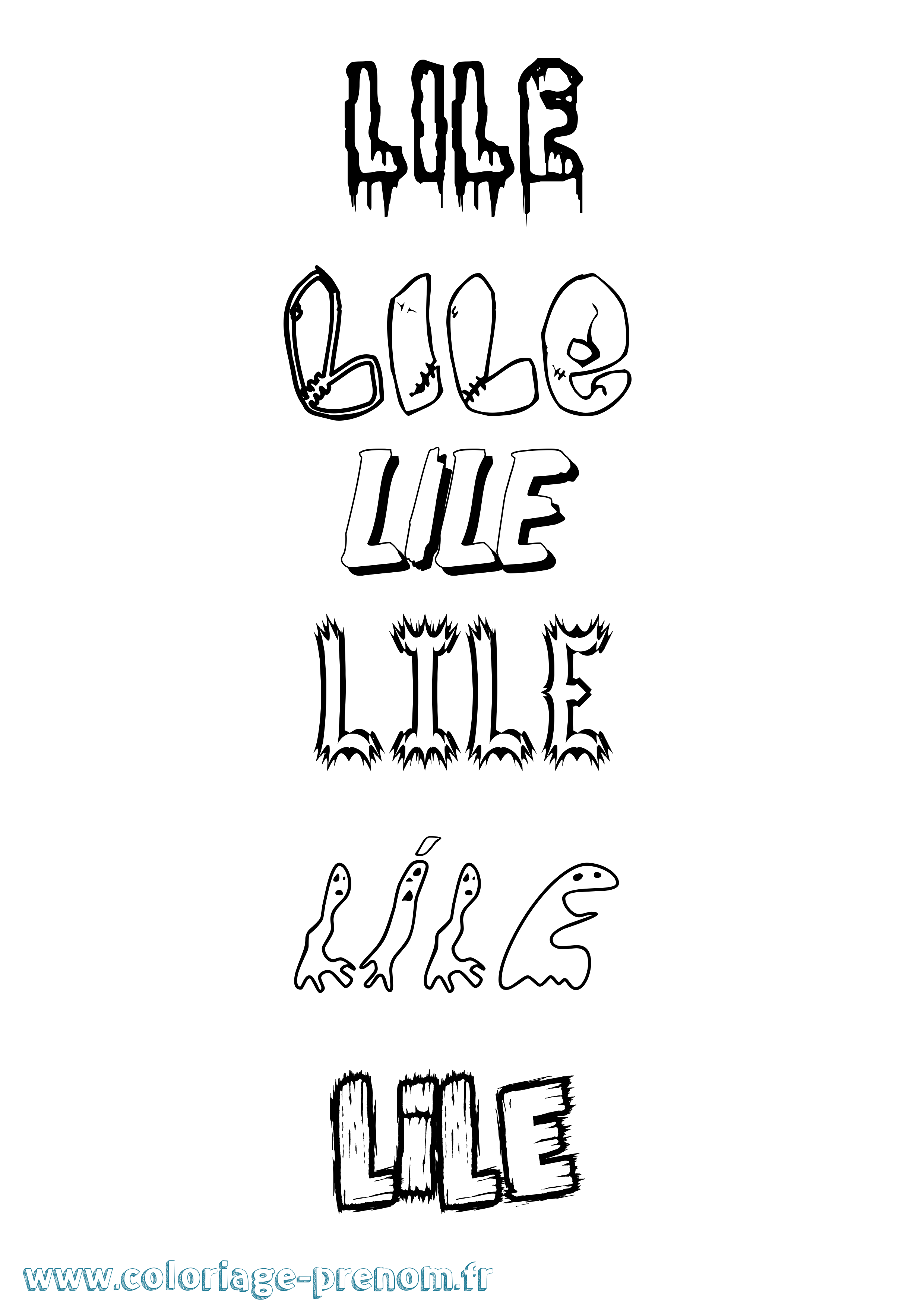 Coloriage Líle Frisson Coloriage prénom Líle Frisson