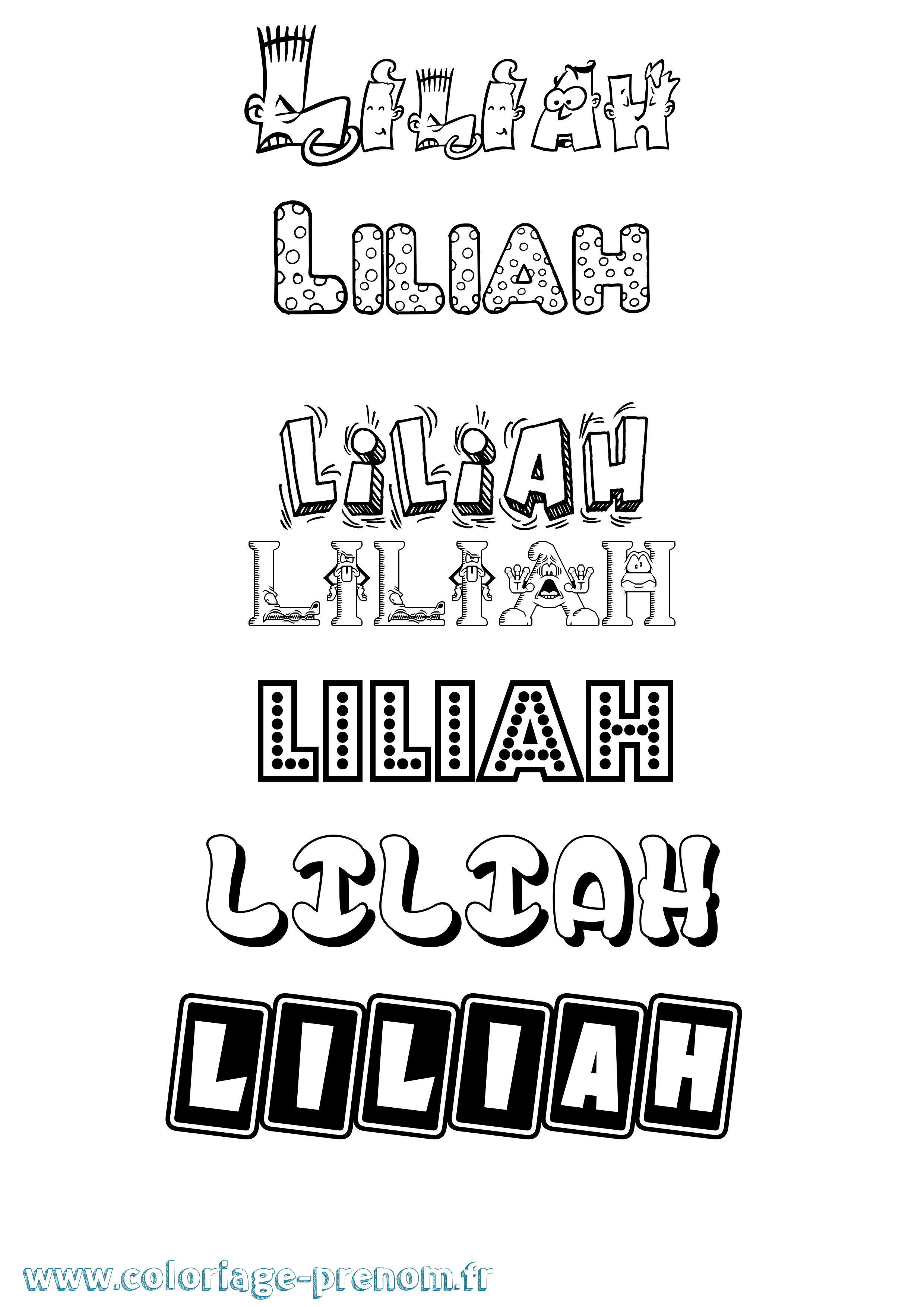 Coloriage Liliah Fun Coloriage prénom Liliah Fun