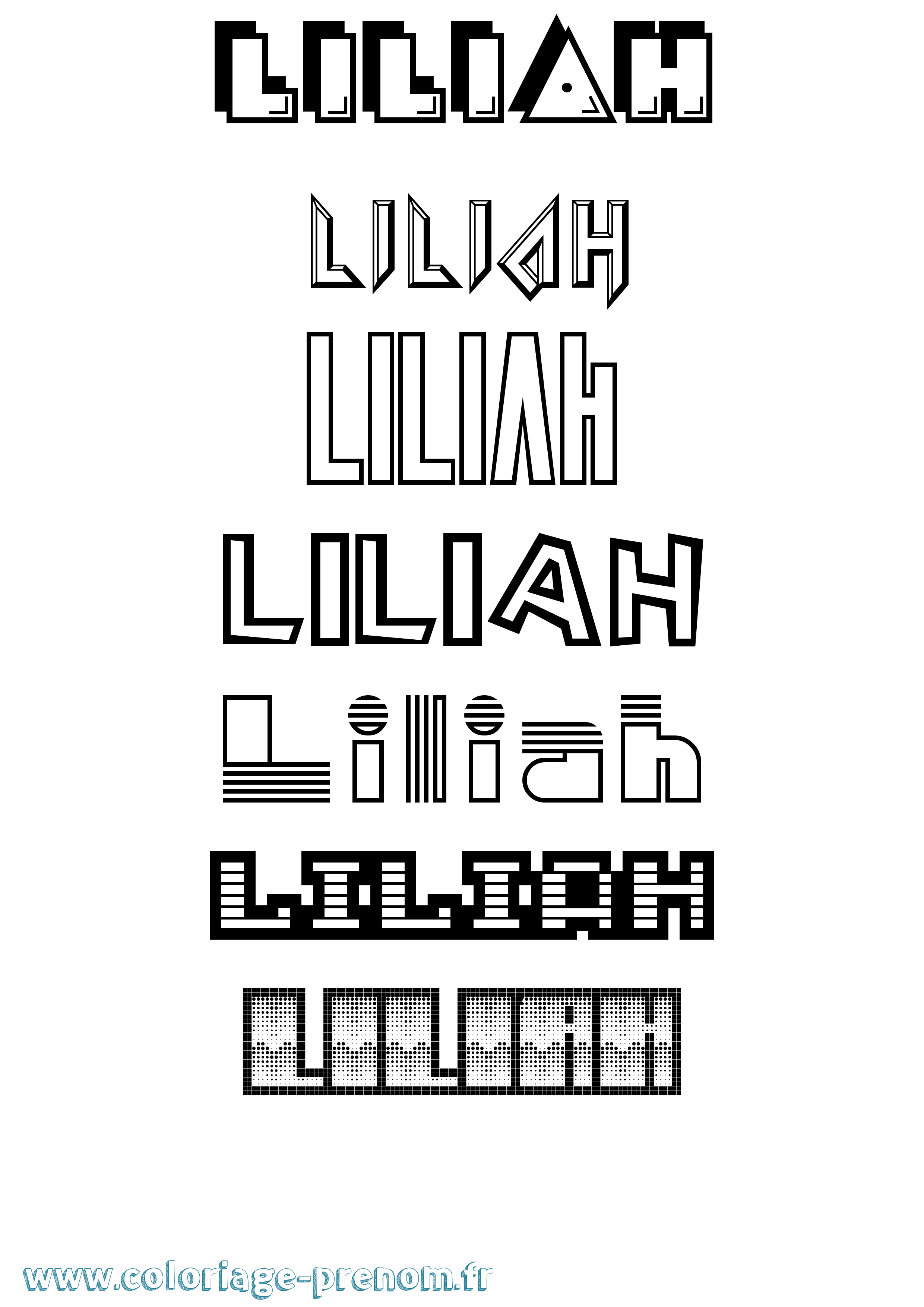 Coloriage Liliah Jeux Vidéos Coloriage prénom Liliah Jeux Vidéos