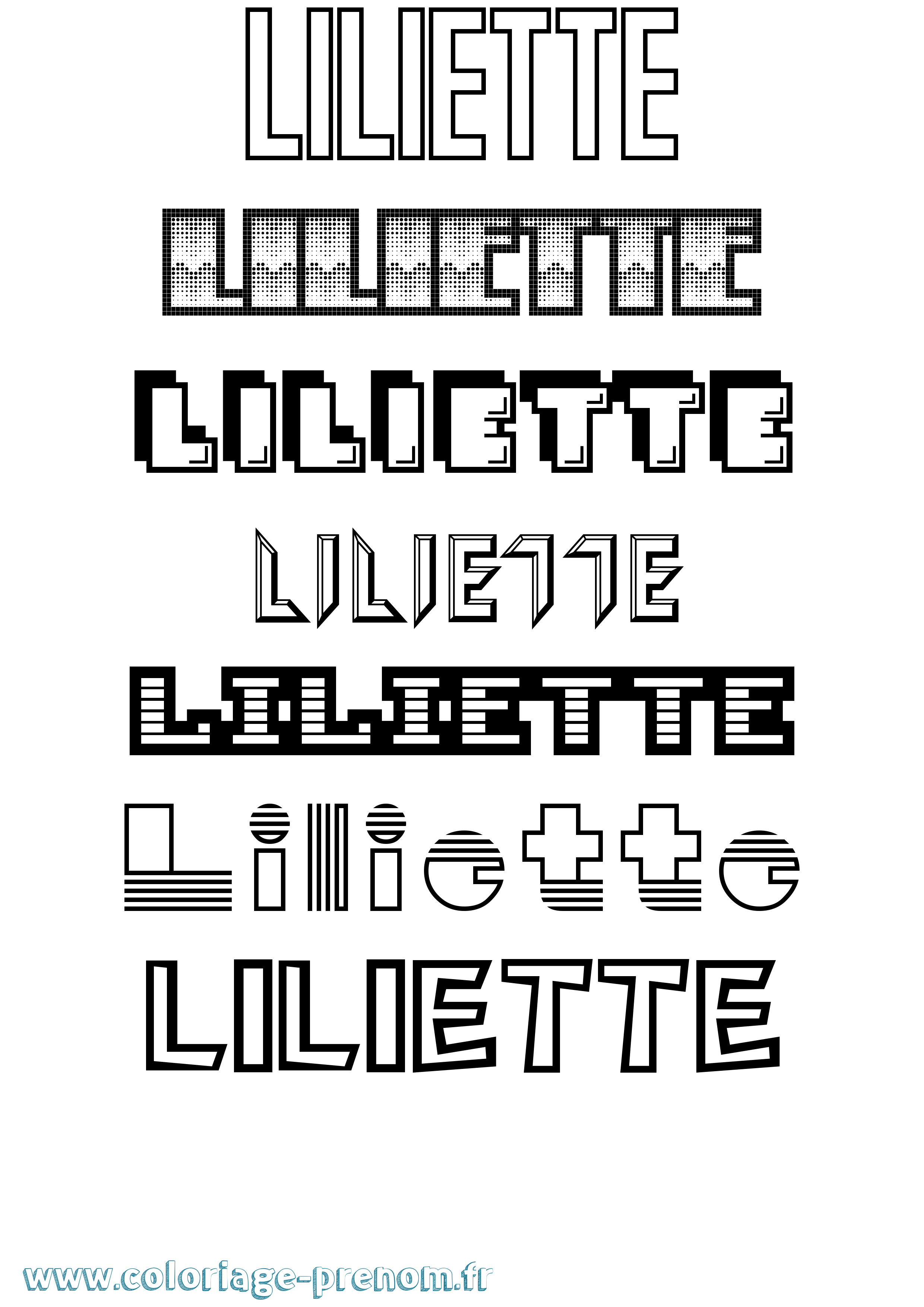 Coloriage Liliette Jeux Vidéos Coloriage prénom Liliette Jeux Vidéos