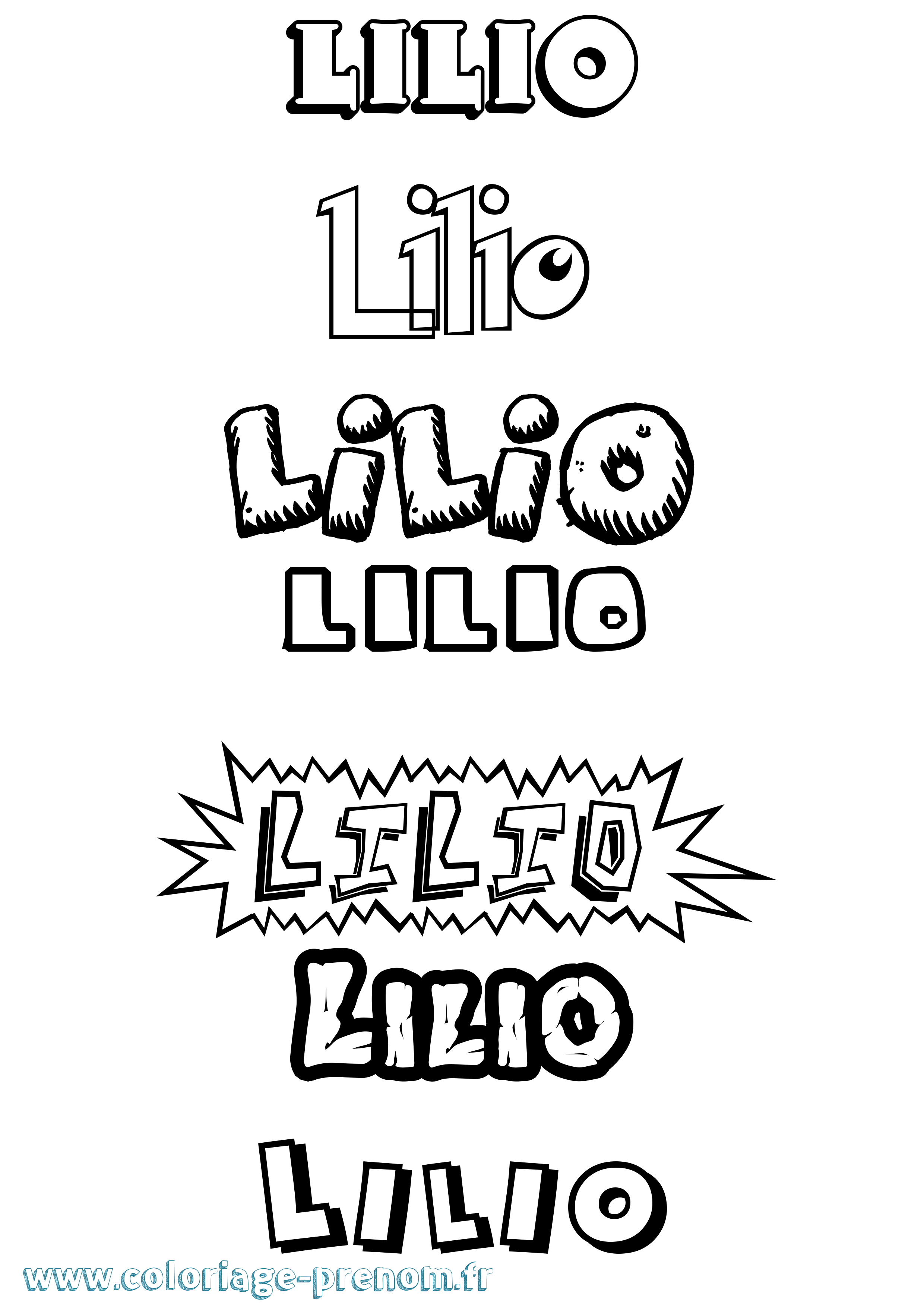 Coloriage Lilio Dessin Animé Coloriage prénom Lilio Dessin Animé