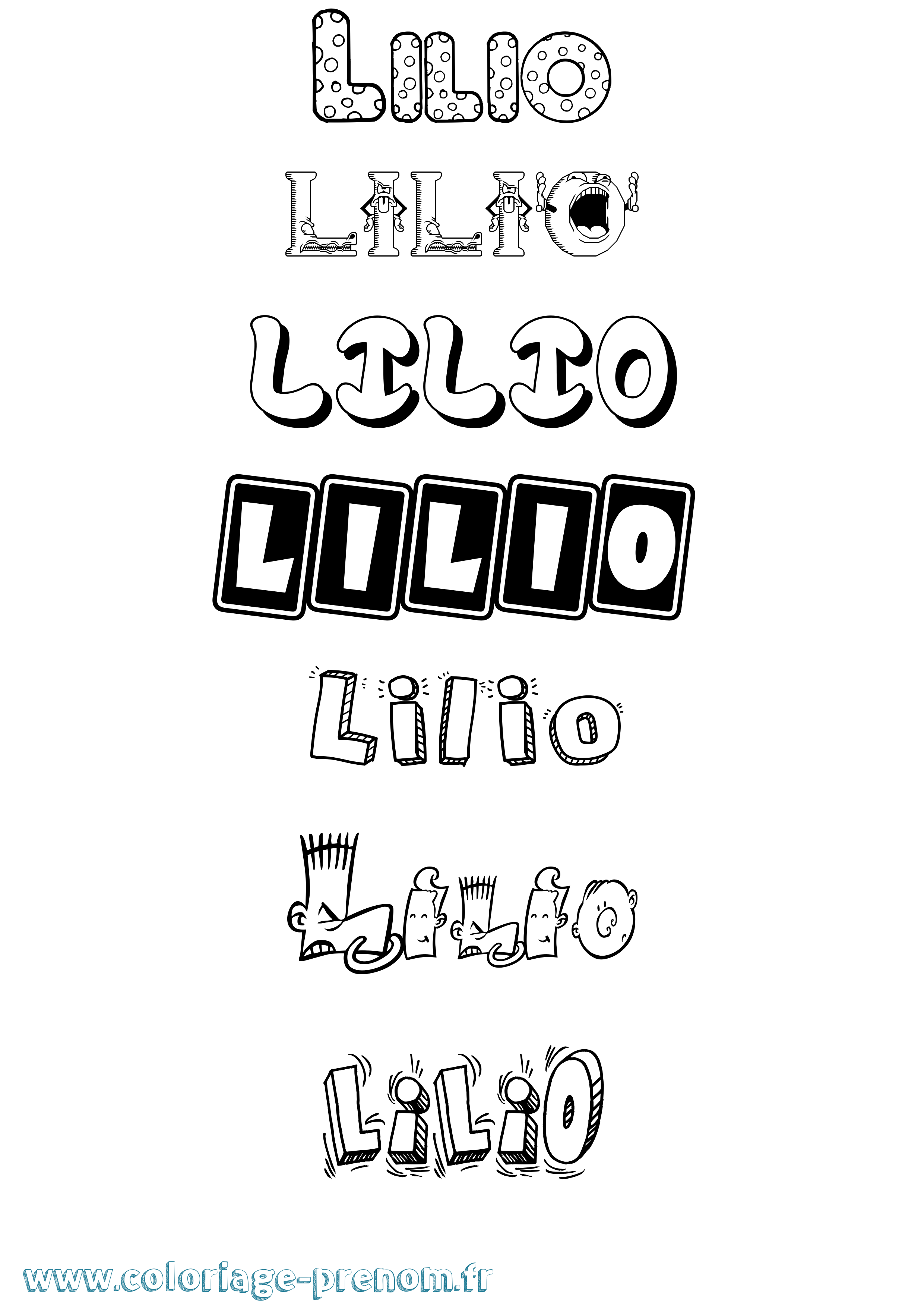 Coloriage Lilio Fun Coloriage prénom Lilio Fun