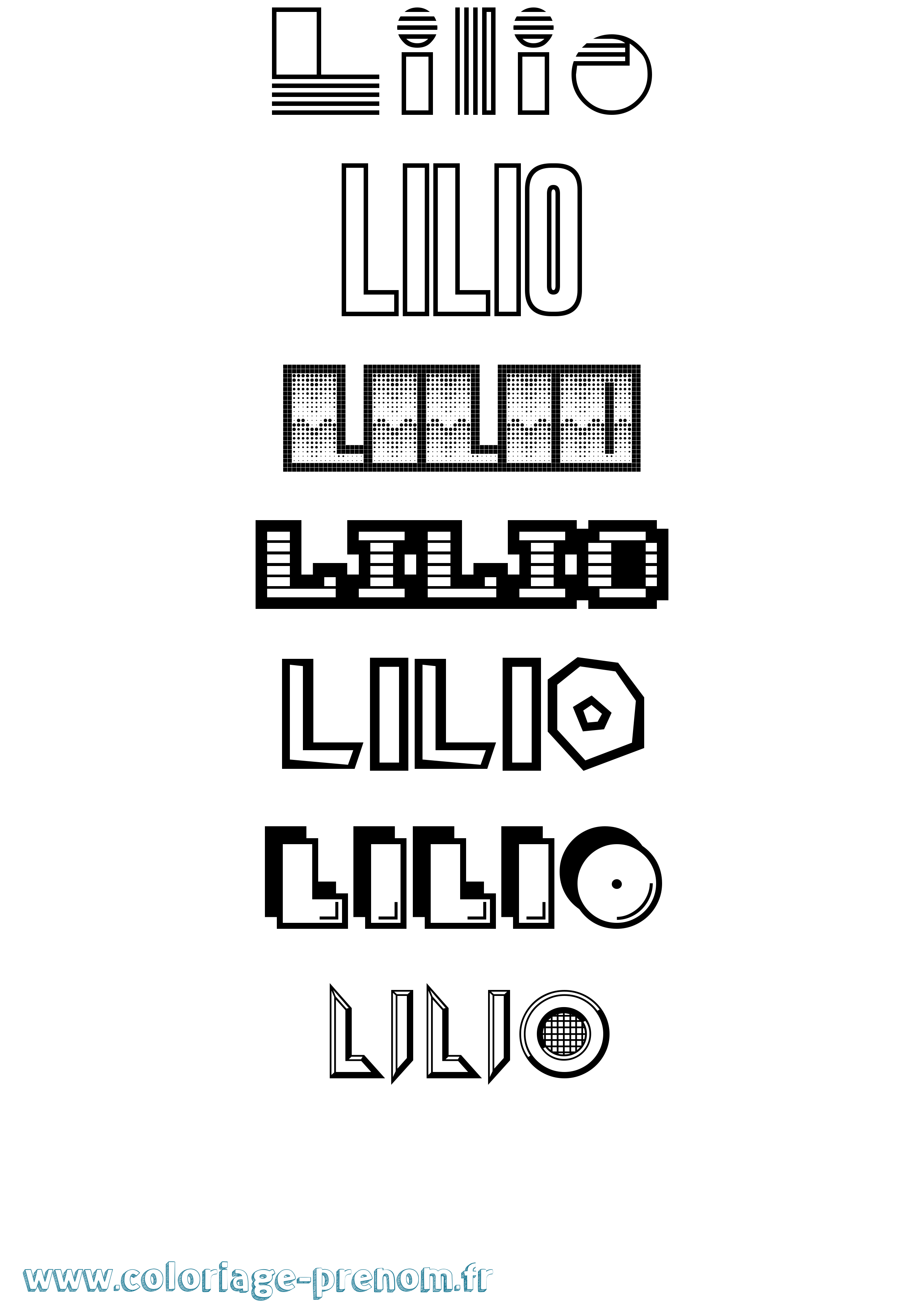 Coloriage Lilio Jeux Vidéos Coloriage prénom Lilio Jeux Vidéos
