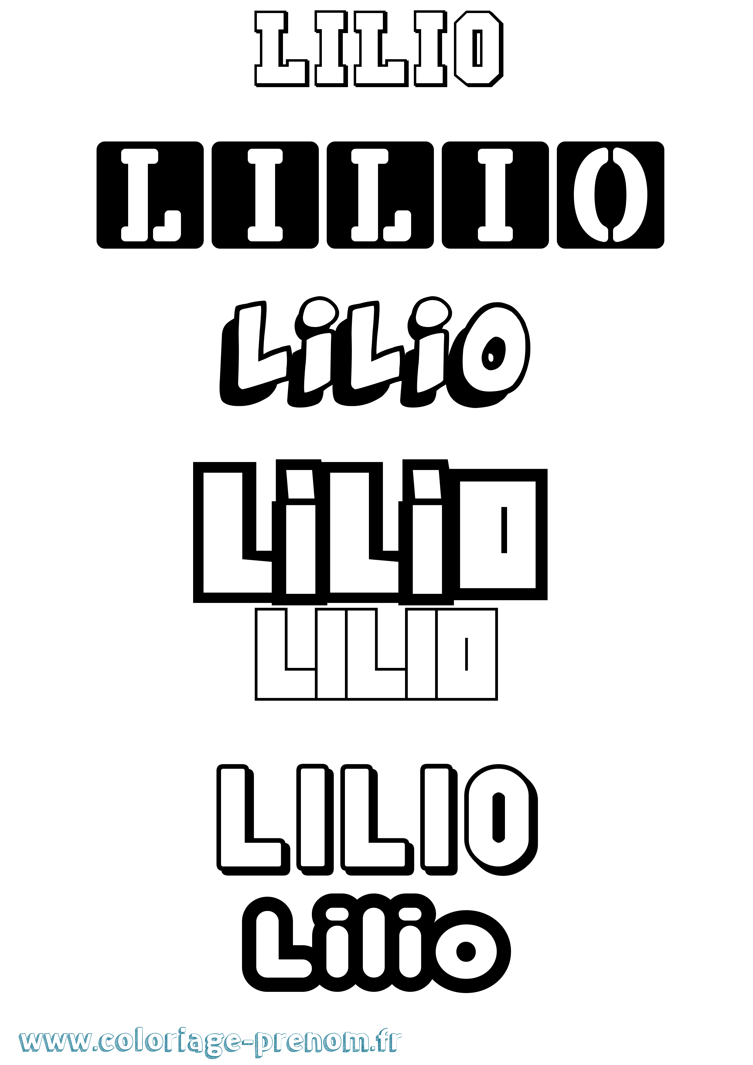 Coloriage Lilio Simple Coloriage prénom Lilio Simple