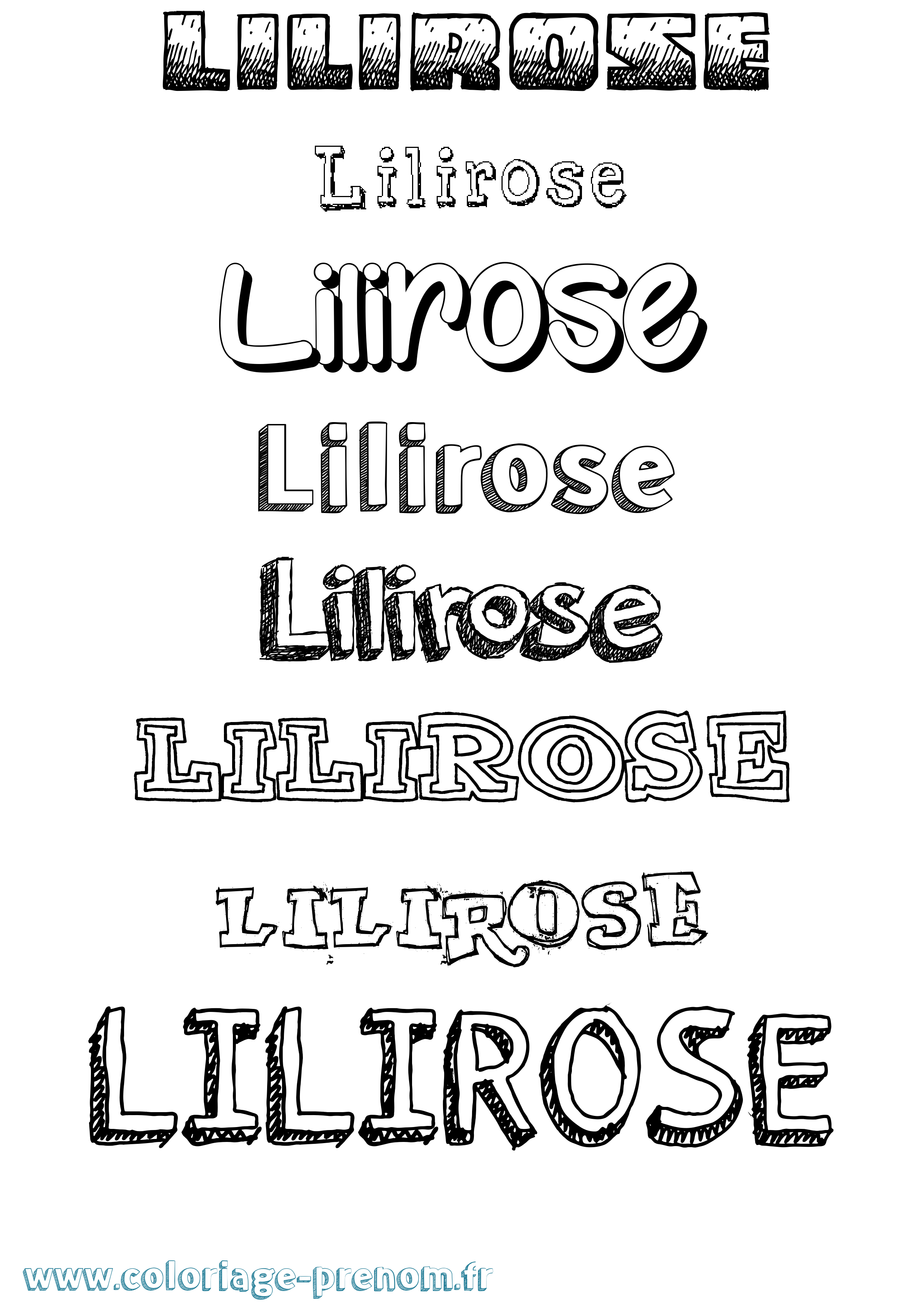 Coloriage Lilirose Dessiné Coloriage prénom Lilirose Dessiné
