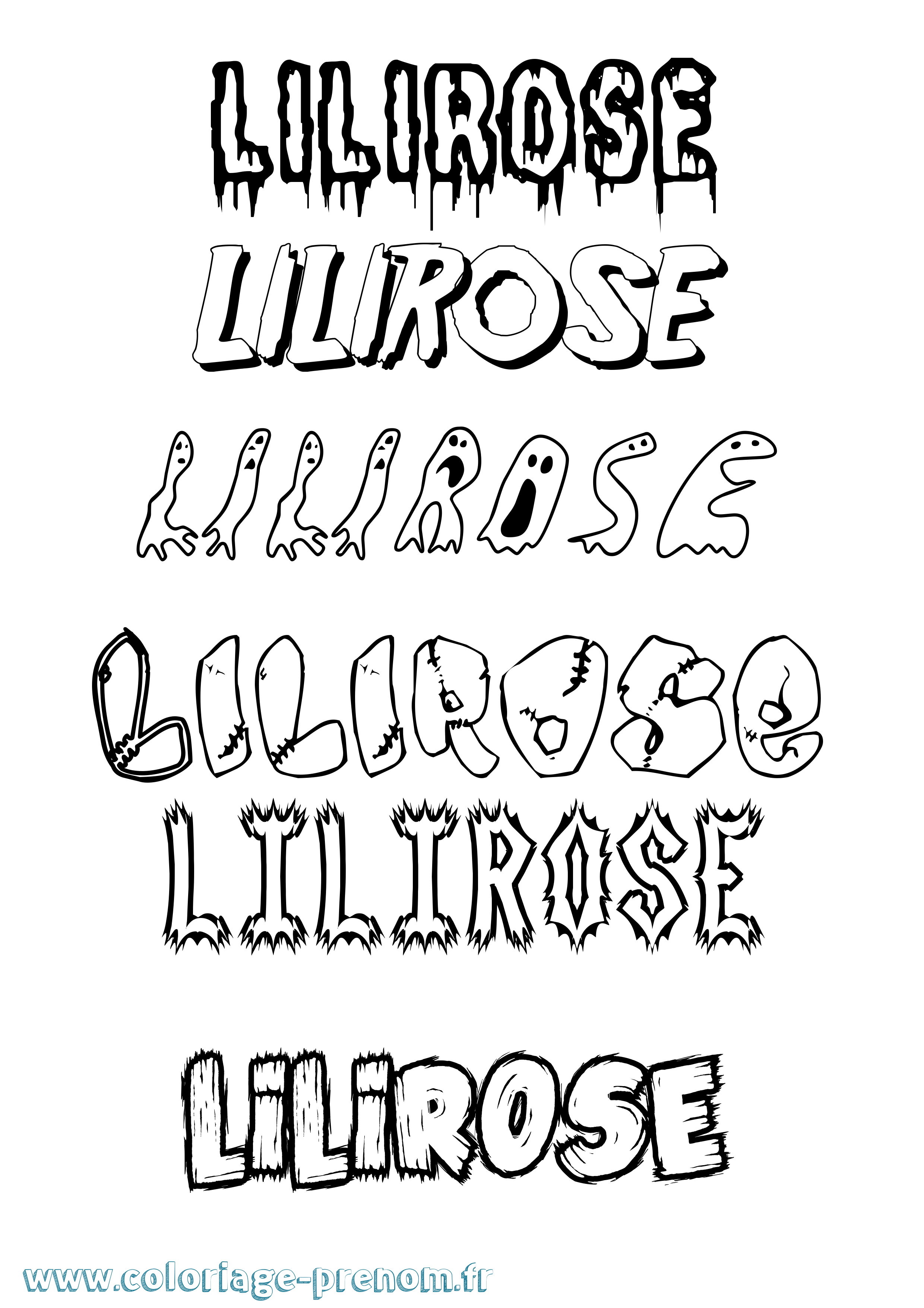 Coloriage Lilirose Frisson Coloriage prénom Lilirose Frisson