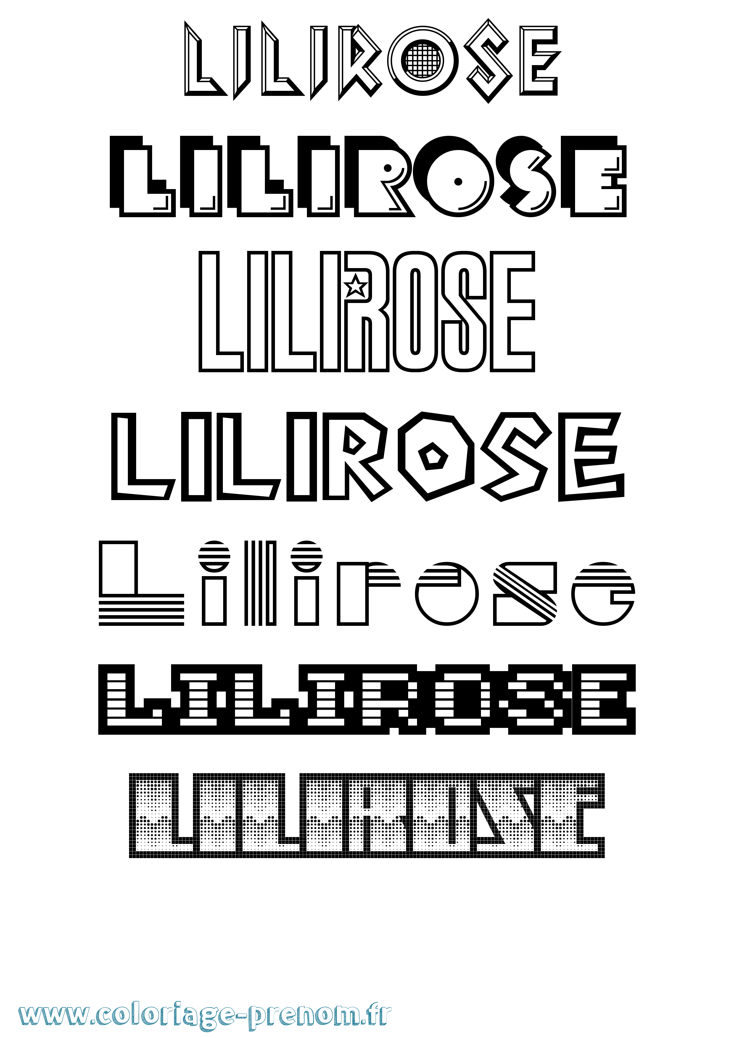 Coloriage Lilirose Jeux Vidéos Coloriage prénom Lilirose Jeux Vidéos